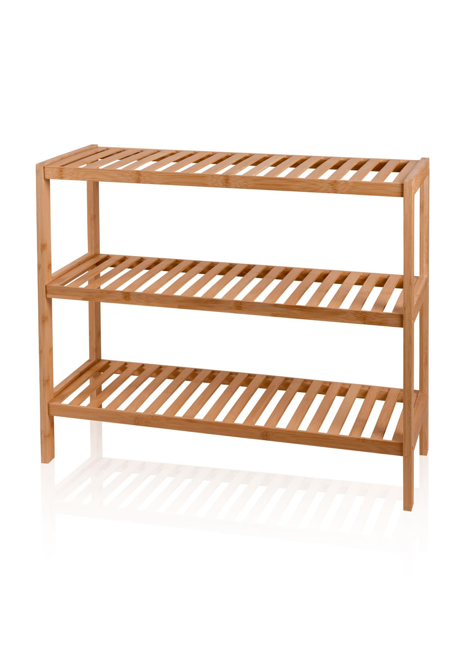 Bambu 3 Katlı Düzenleyici Dolap Raf Ayakkabılık 70X59X26 Cm