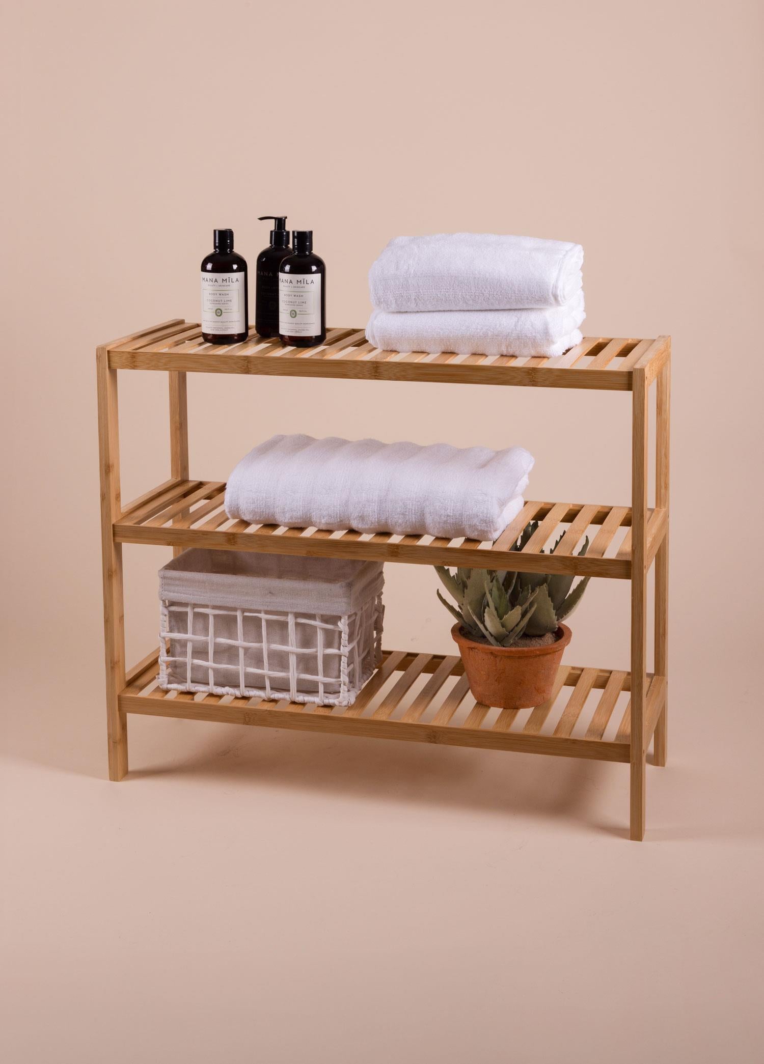 Bambu 3 Katlı Düzenleyici Dolap Raf Ayakkabılık 70X59X26 Cm