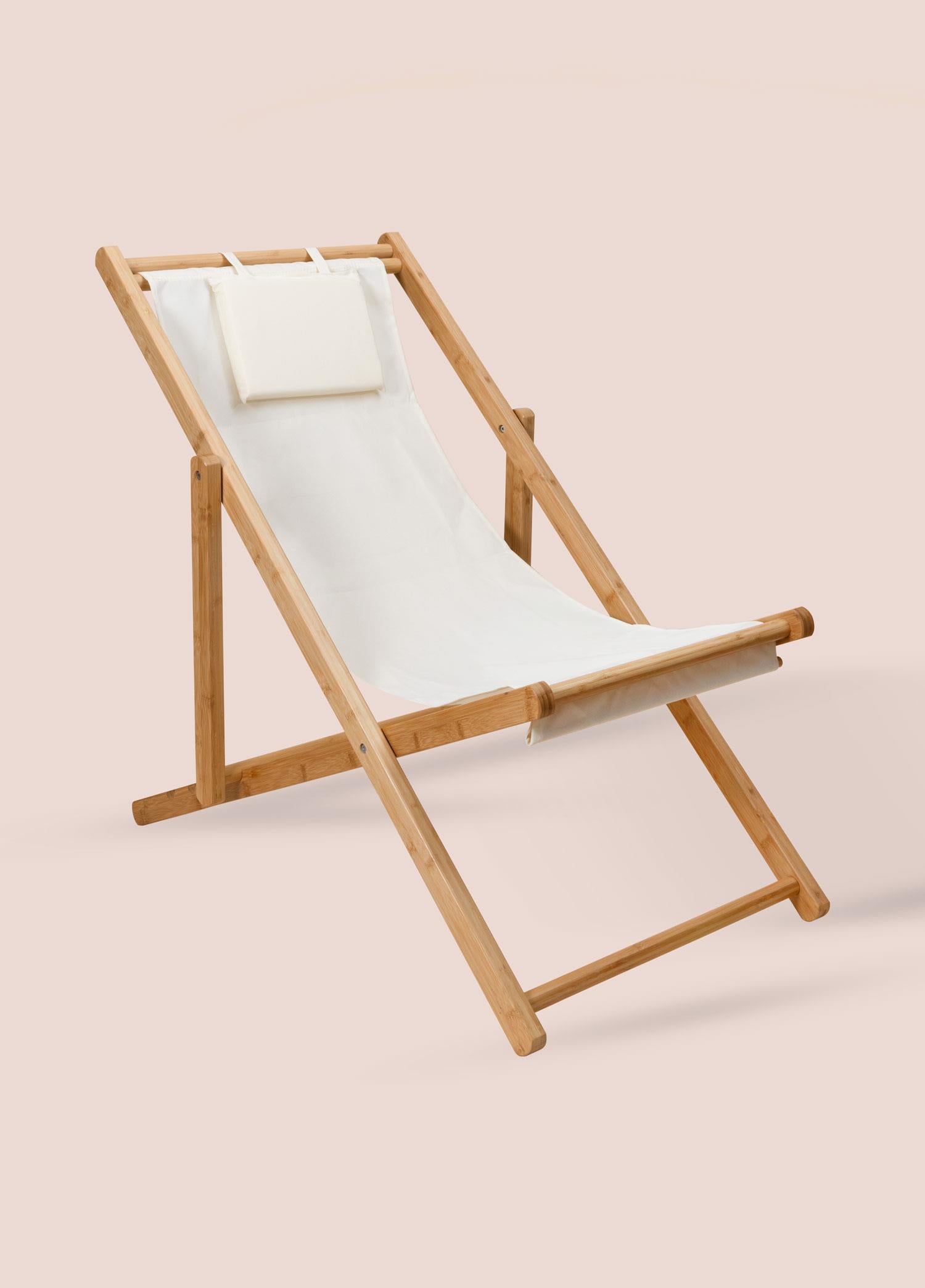 Bambu Katlanır Şezlong Sandalye