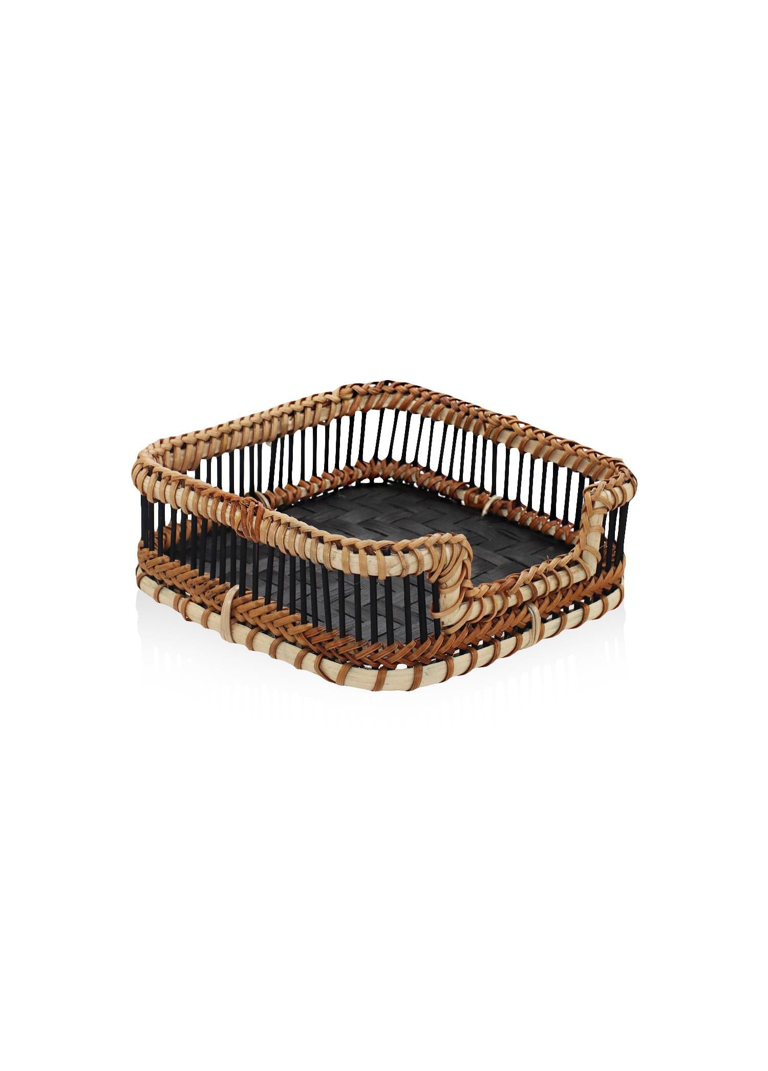Bambu Peçetelik Siyah 18X4X6 Cm