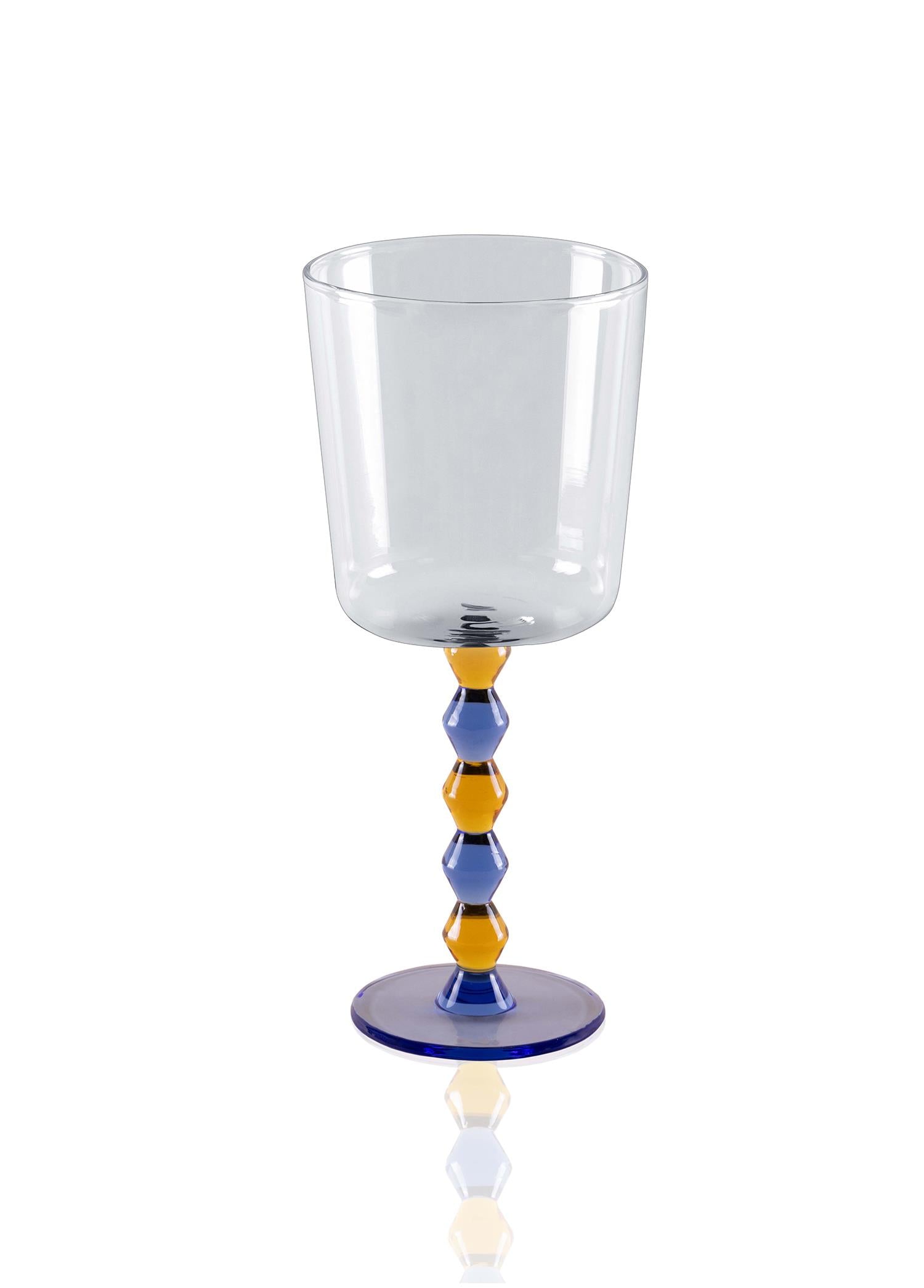 Bead Şarap Kadehi Mavi 300 Ml - 0