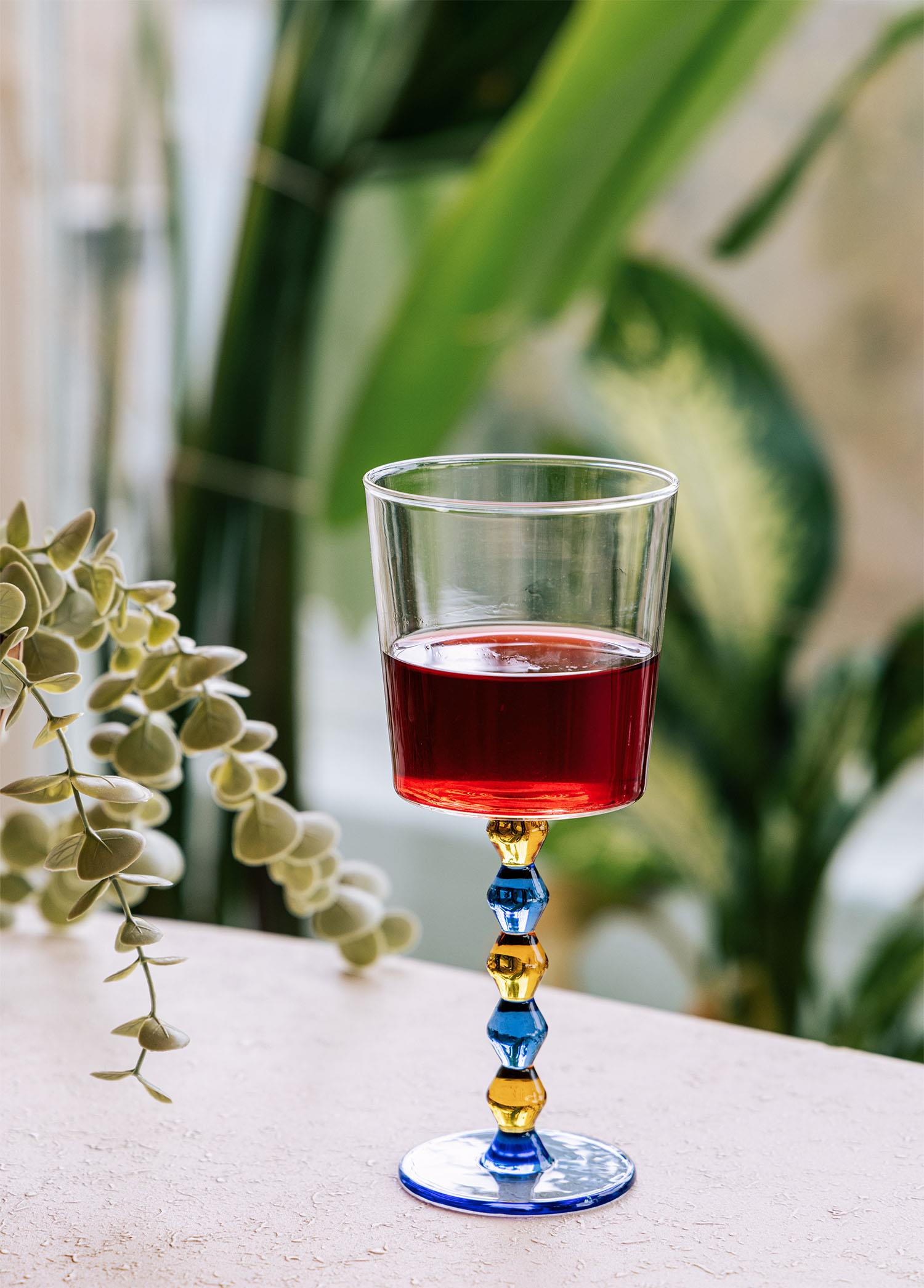 Bead Şarap Kadehi Mavi 300 Ml - 1