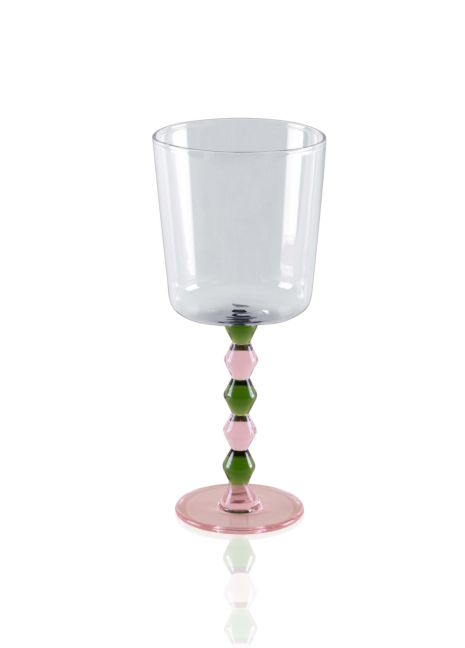 Bead Şarap Kadehi Yeşil 300 Ml