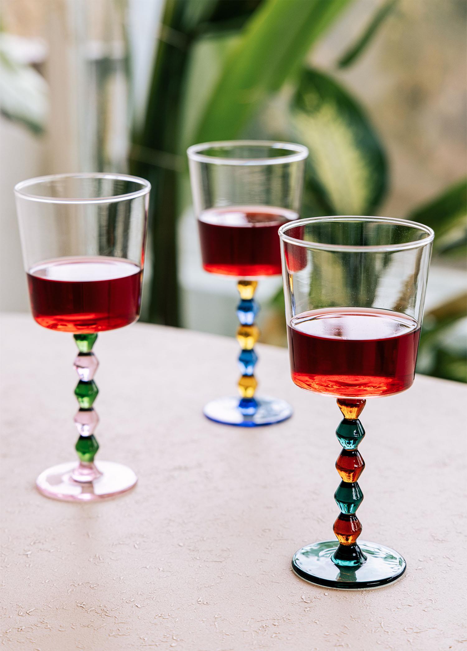 Bead Şarap Kadehi Yeşil 300 Ml