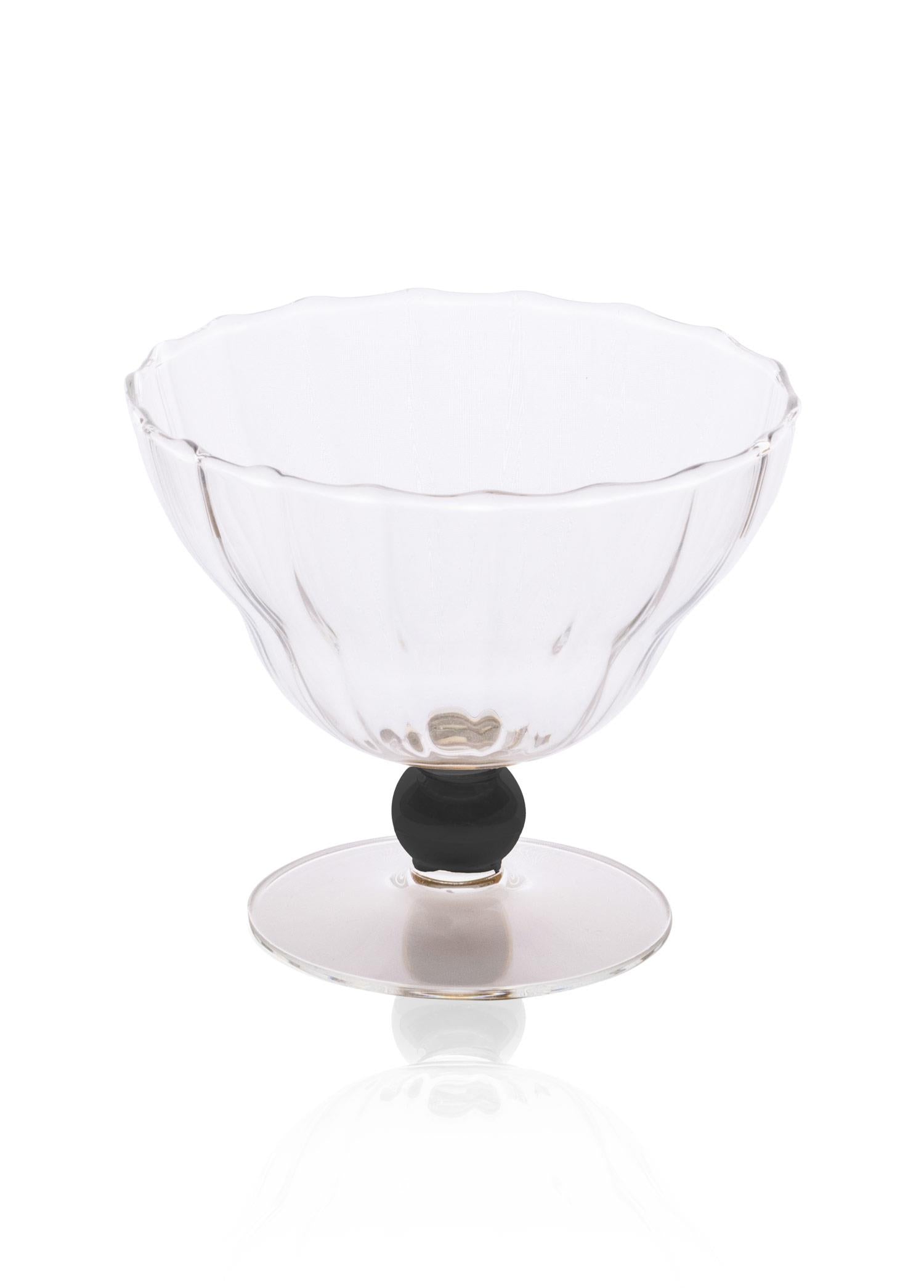 Cam Dondurmalık Ve Tatlı Sunum Kasesi Black 240 Ml