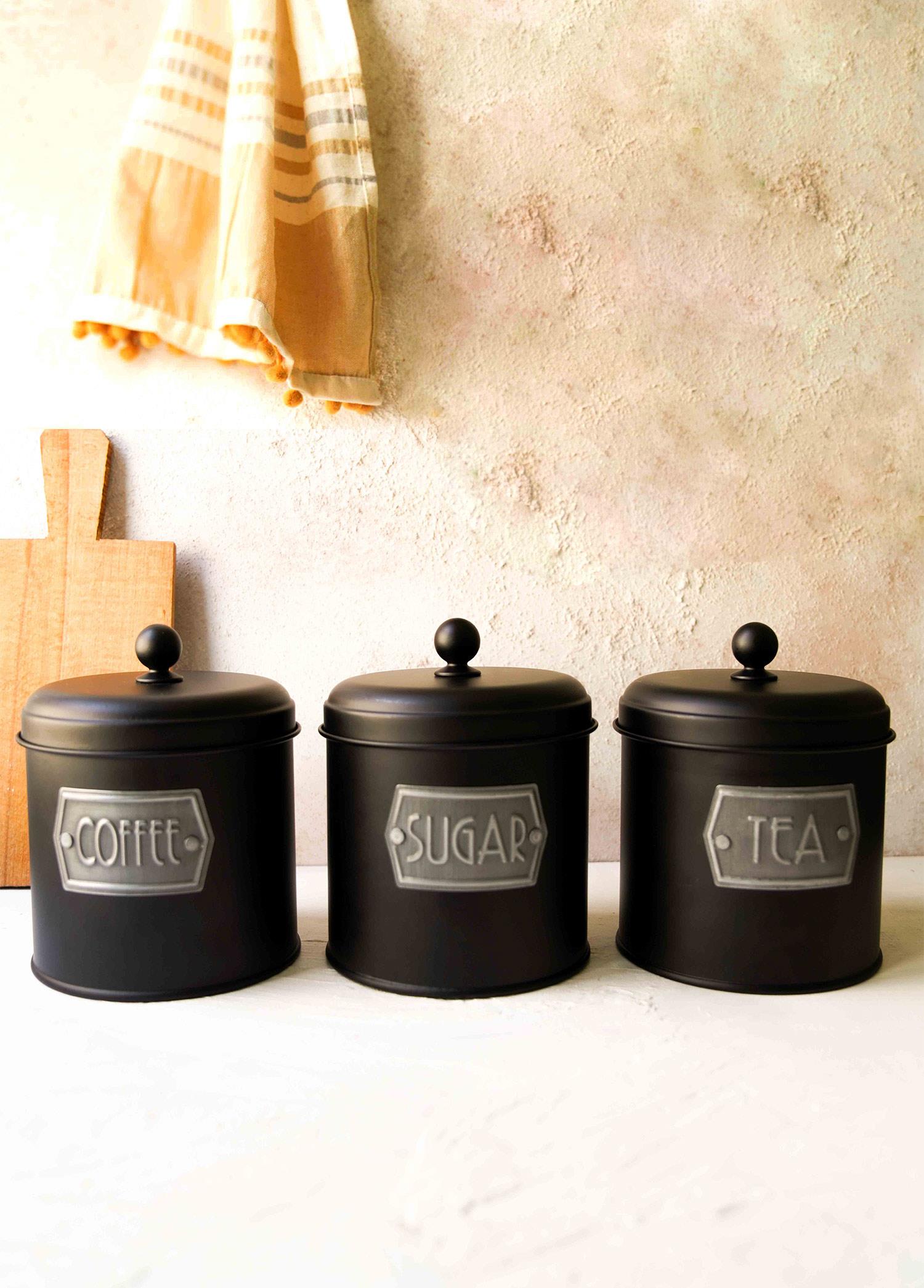Çay Şeker Kahve Kavanozu Siyah 1,30 Lt Mgl0023