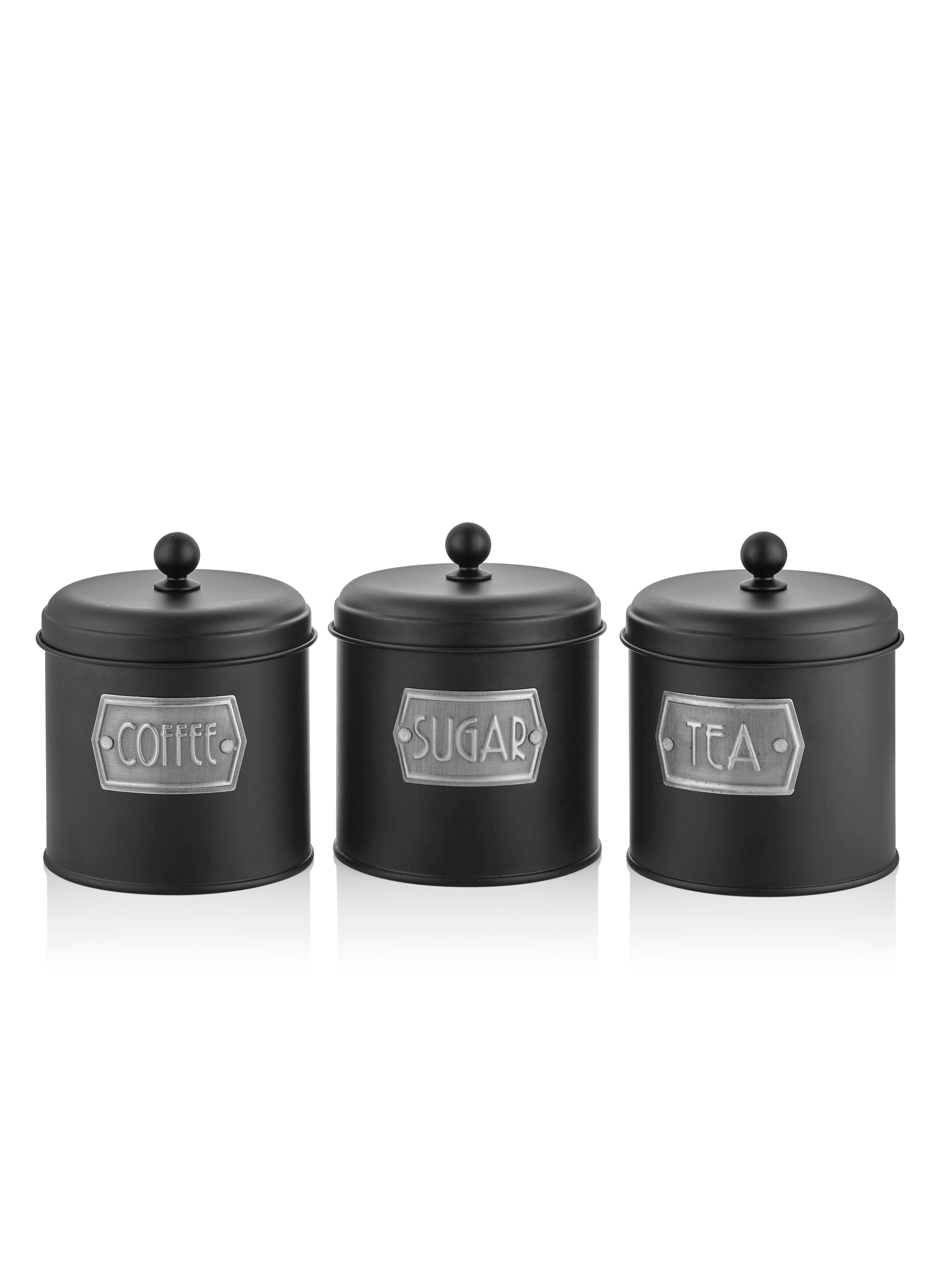 Çay Şeker Kahve Kavanozu Siyah 1,30 Lt