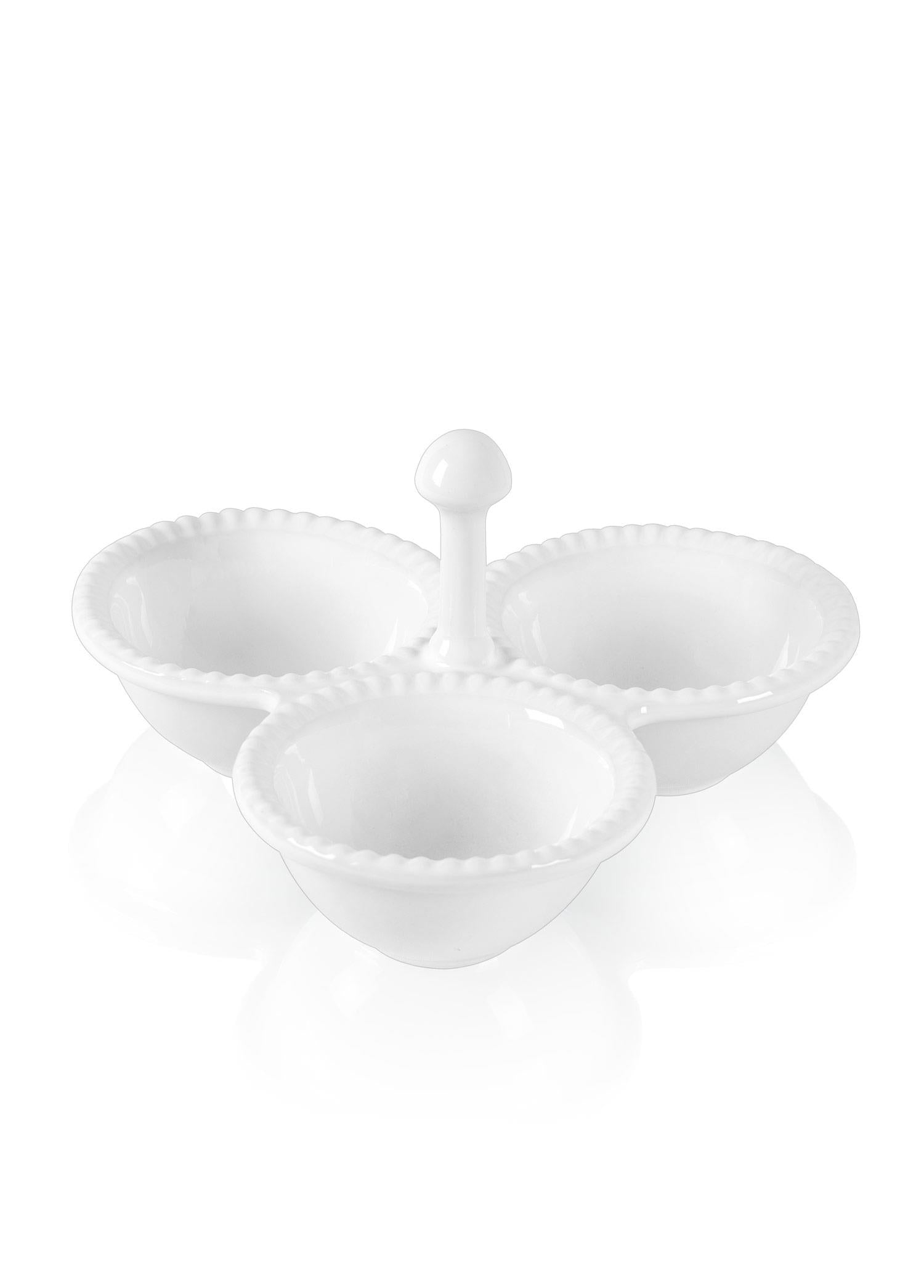Grande Servis Tabağı Bölmeli Beyaz 24 Cm