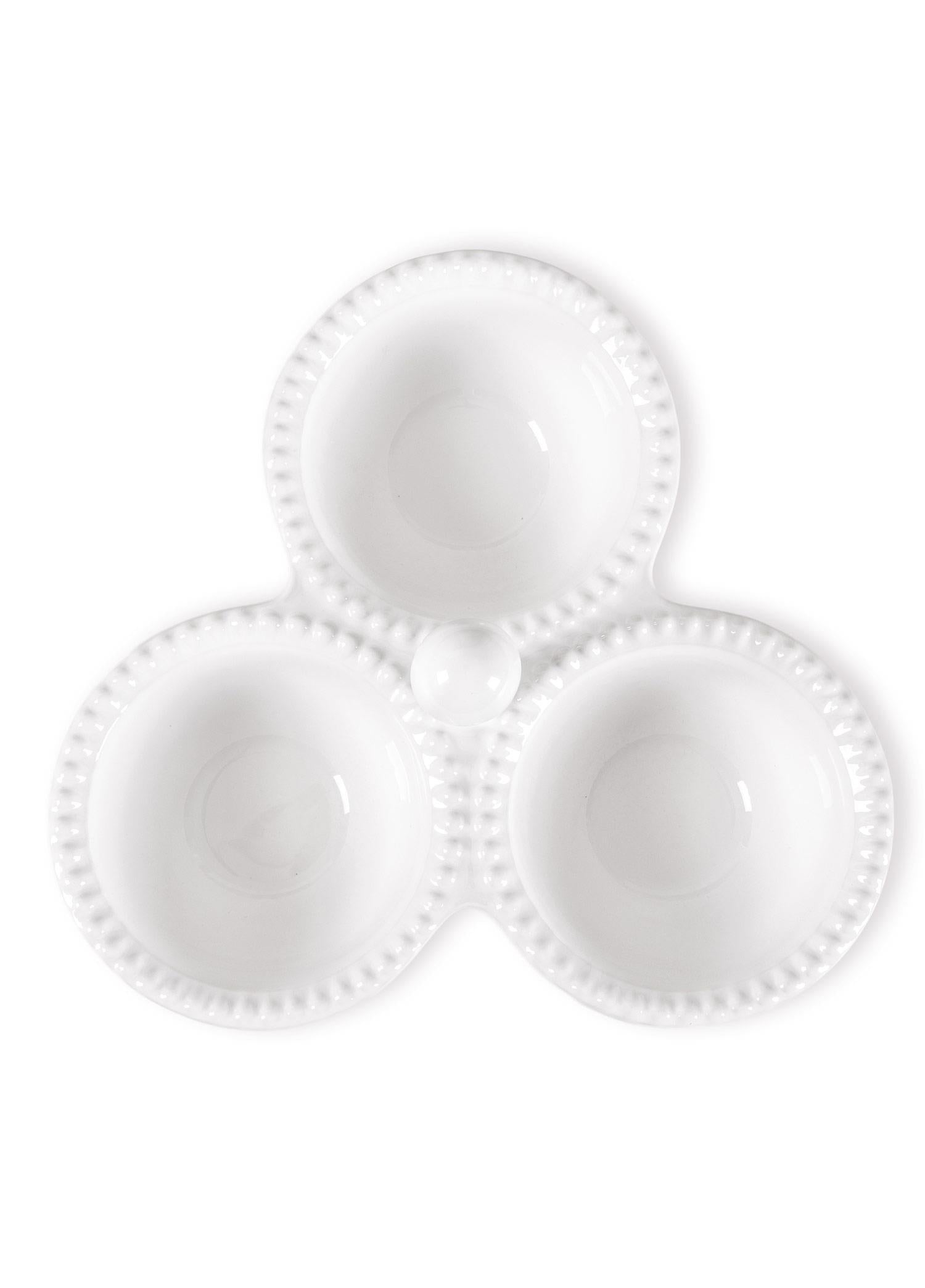 Grande Servis Tabağı Bölmeli Beyaz 24 Cm