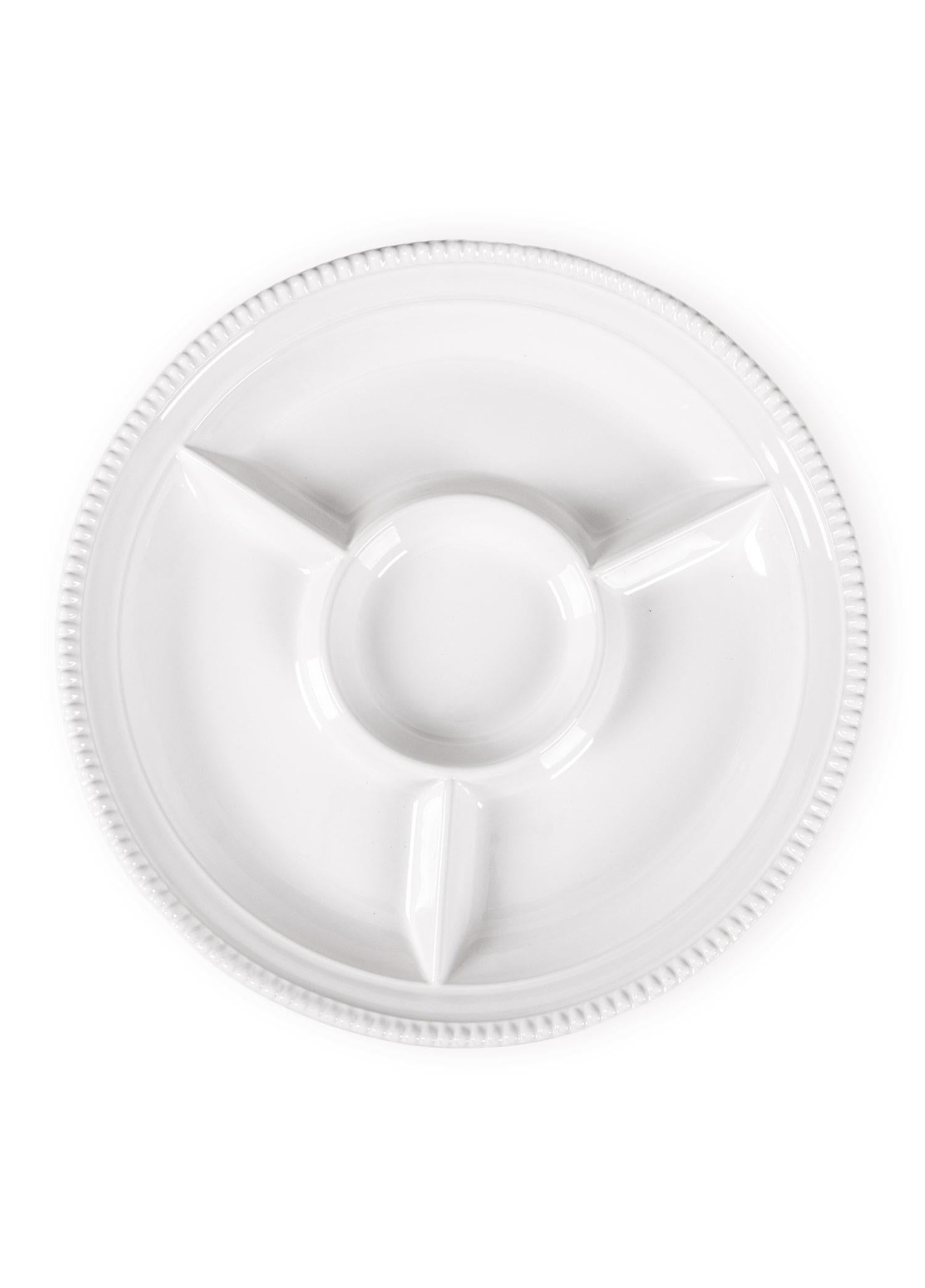 Grande Servis Tabağı Bölmeli Beyaz 39 Cm