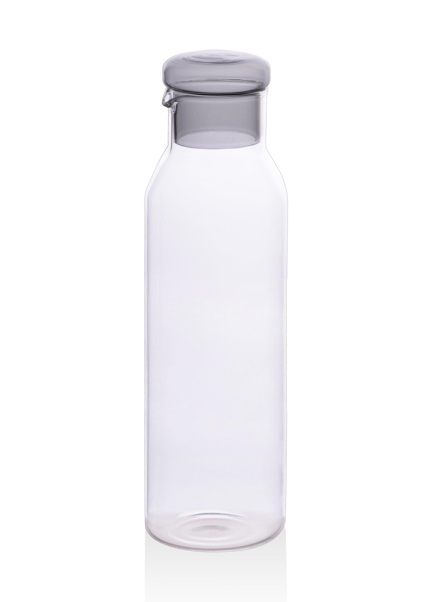 Cam Şişe Gri Kapaklı Sürahi 9X28Cm 950 Ml