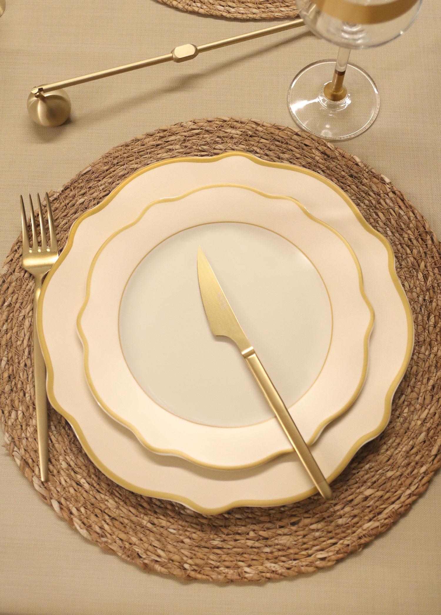 Jaswely Pasta Tabağı 6 Parça Krem 21 Cm