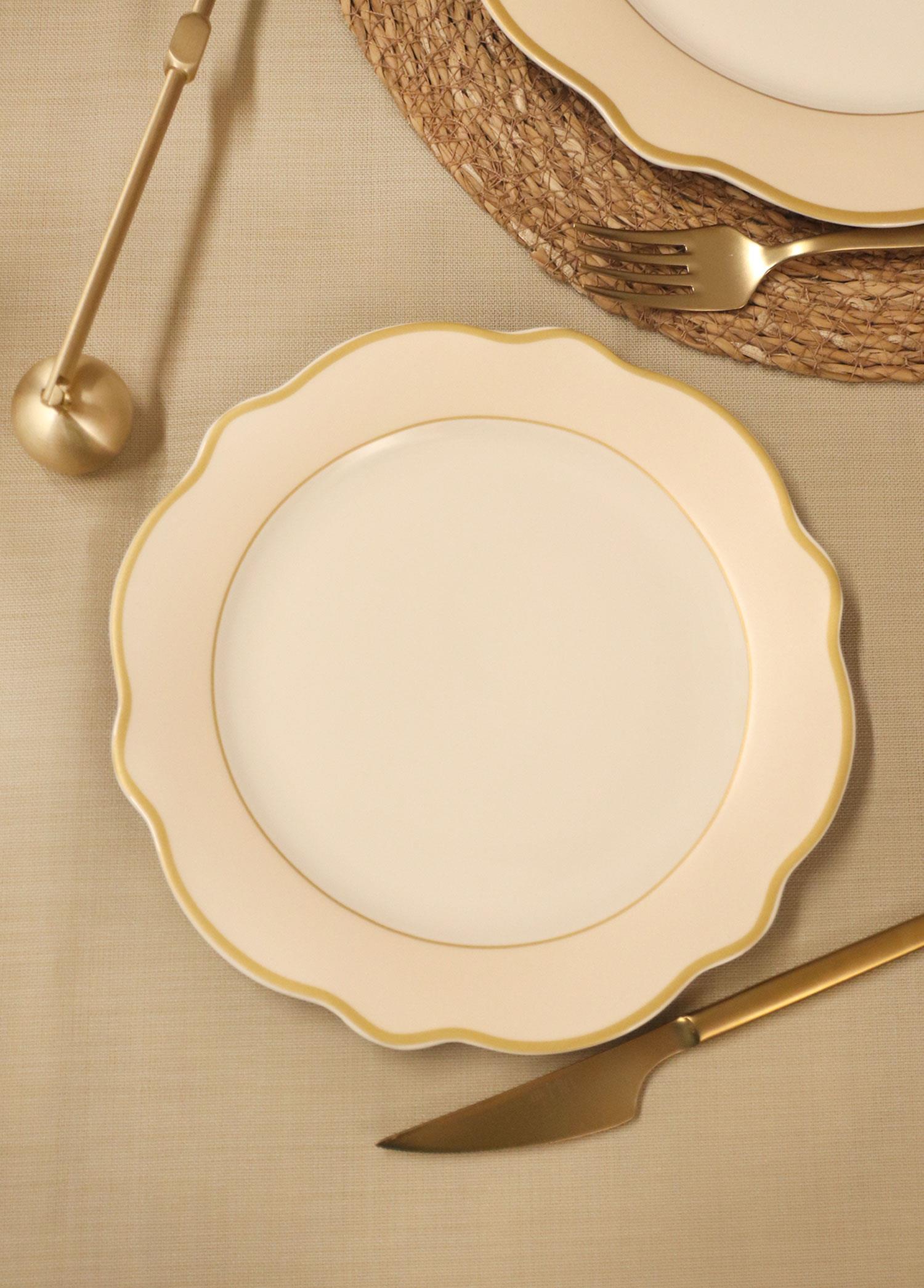 Jaswely Pasta Tabağı 6 Parça Krem 21 Cm
