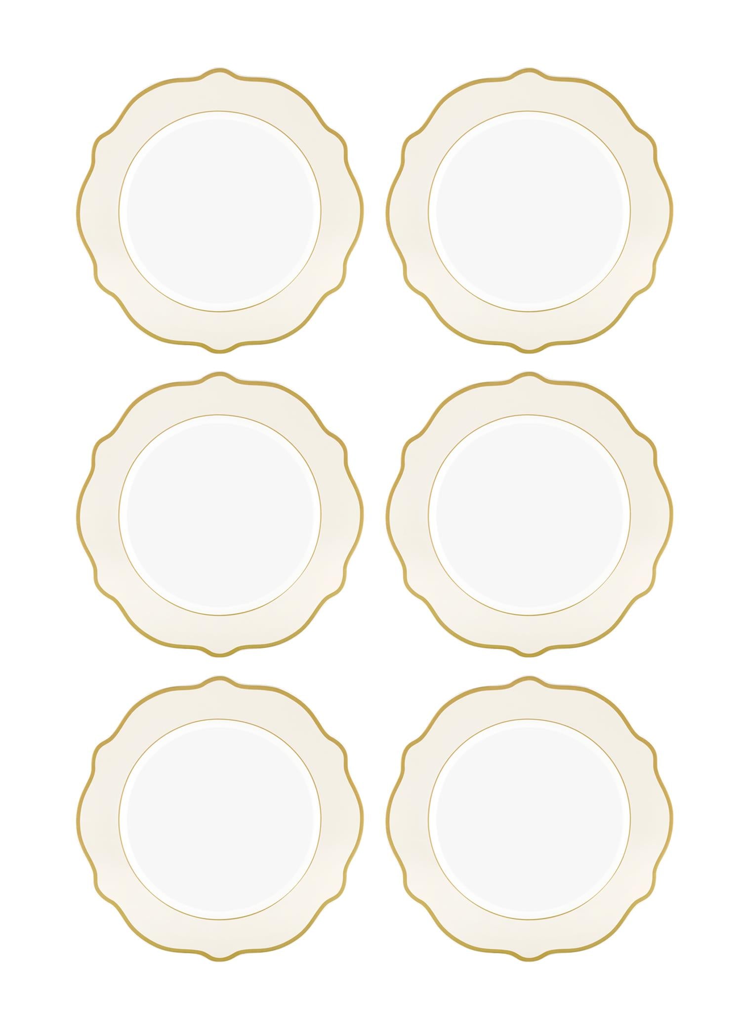 Jaswely Servis Tabağı 6 Parça Krem 27 Cm