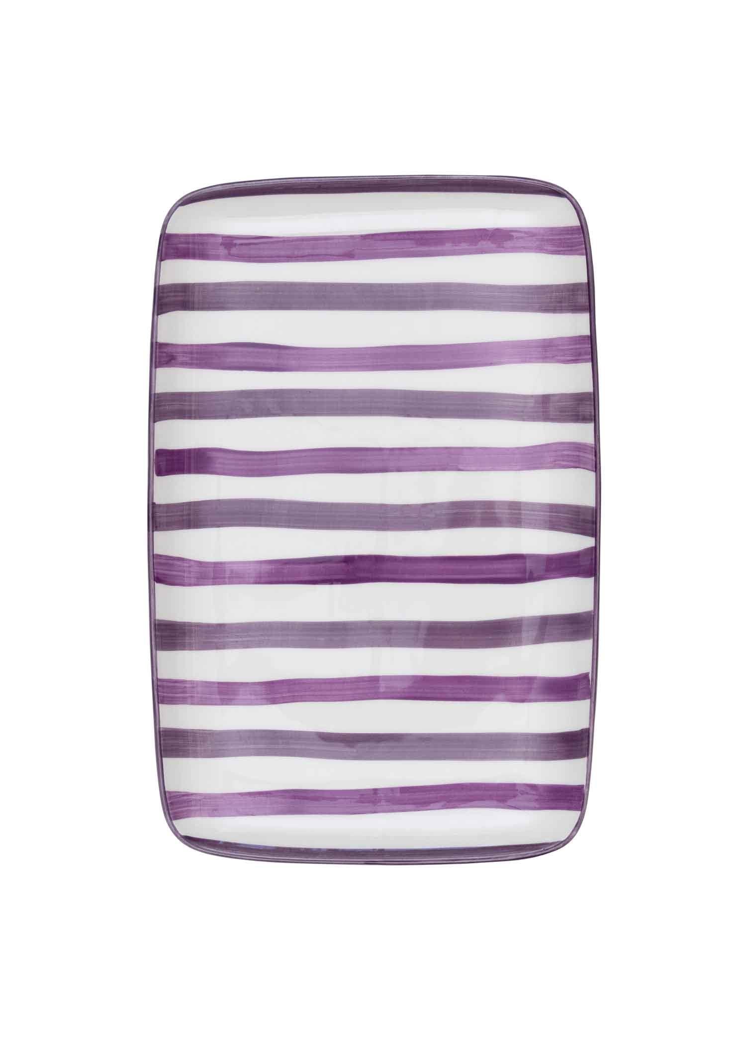 Joy Dikdörtgen Servis Tabağı Mor 33X21 Cm
