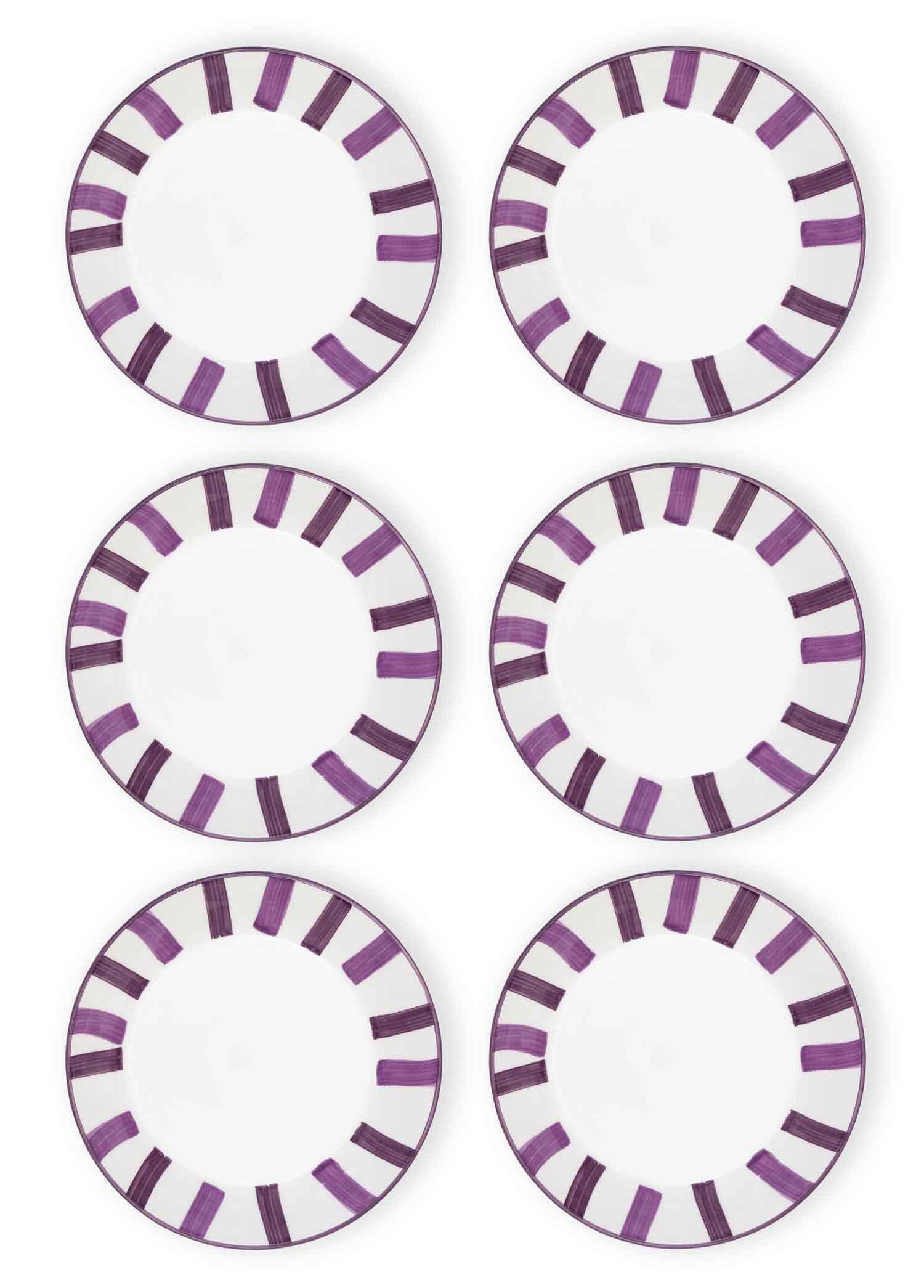 Joy Yemek Tabağı 6Lı Set Mor 20 Cm