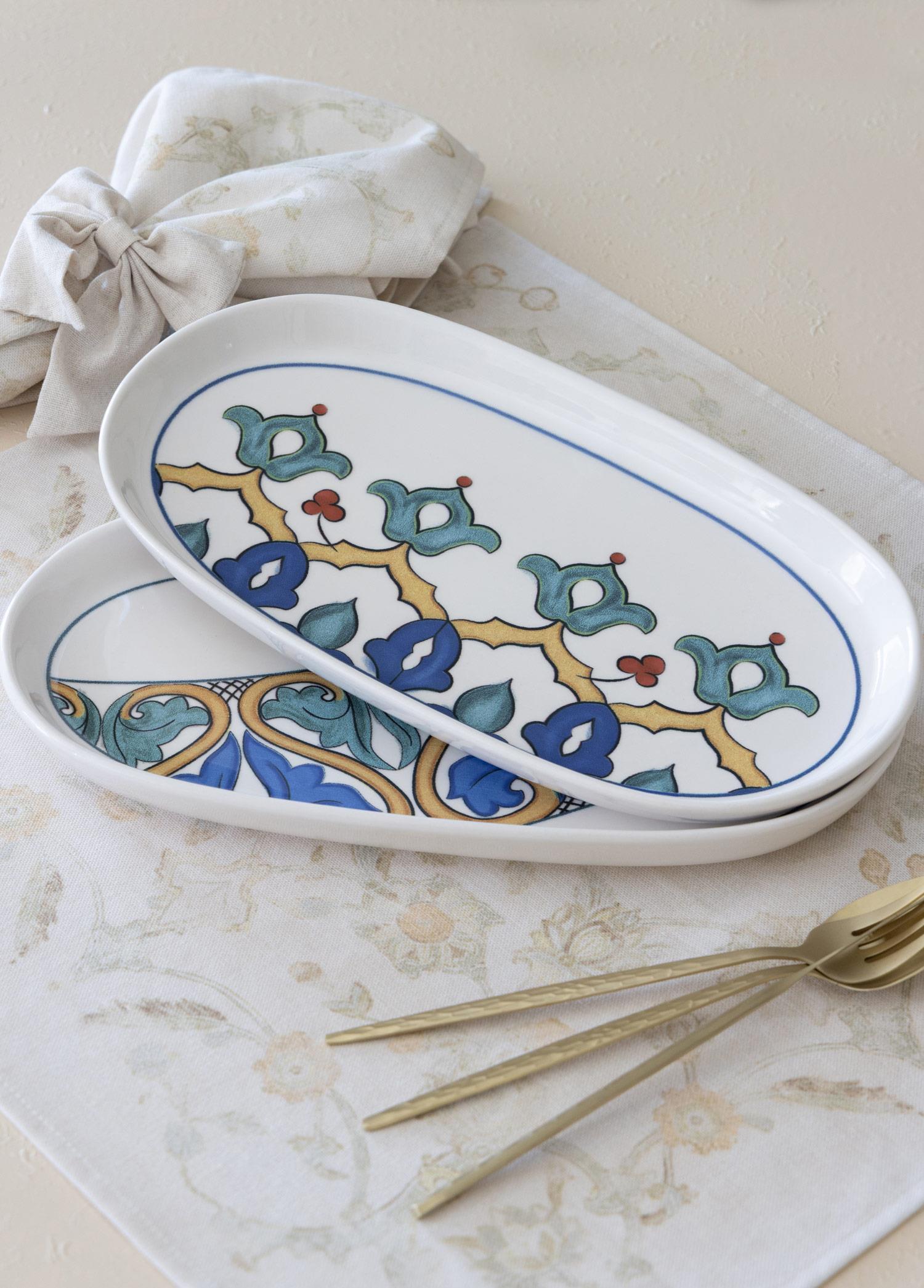 Limoncello Oval Servis Tabağı 2Li Set Gri 29 Cm