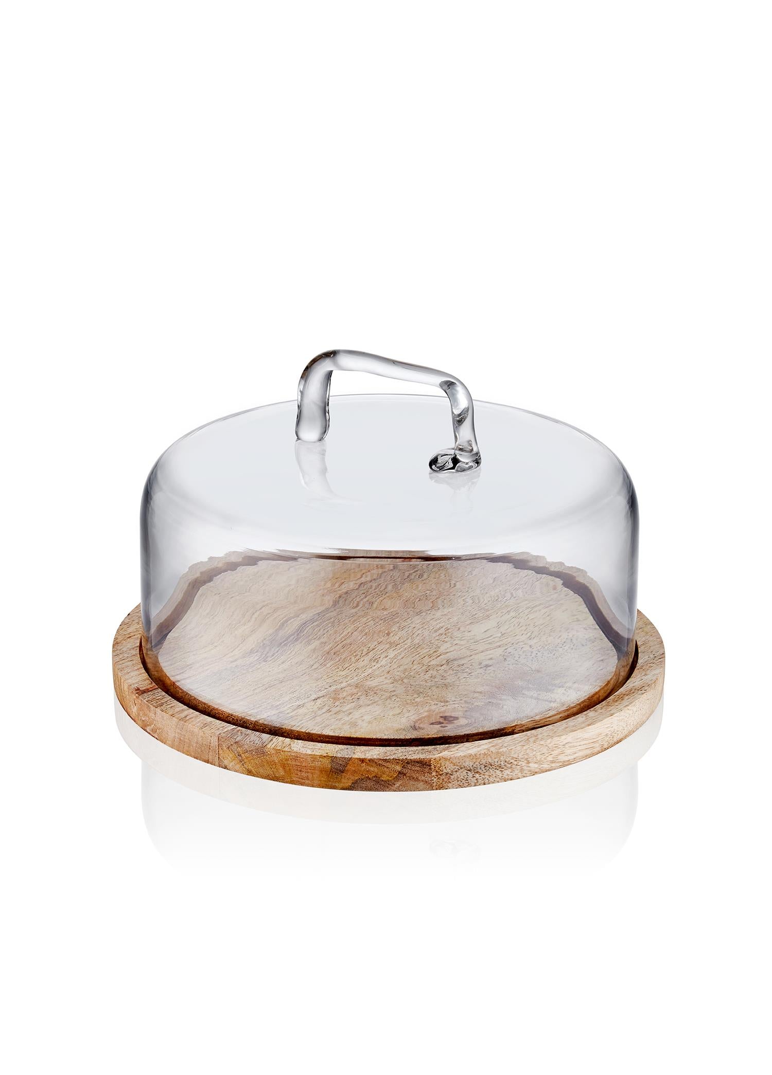 Madera Yuvarlak Kek Saklama Fanusu 17X26X26 Cm