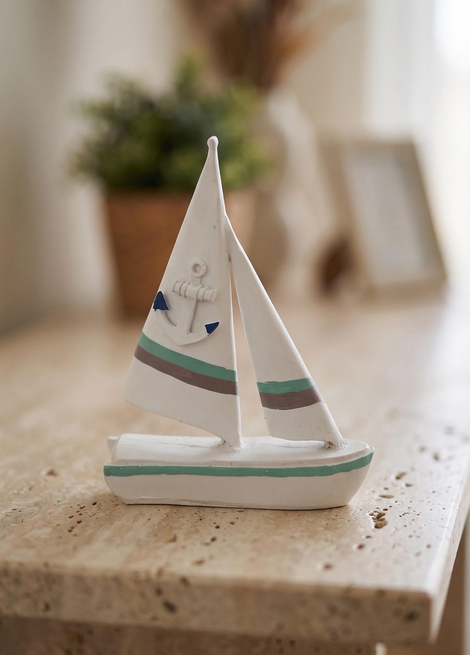 Marin Çift Yelkenli Kırmızı Mavi Can Simitli 24 Cm