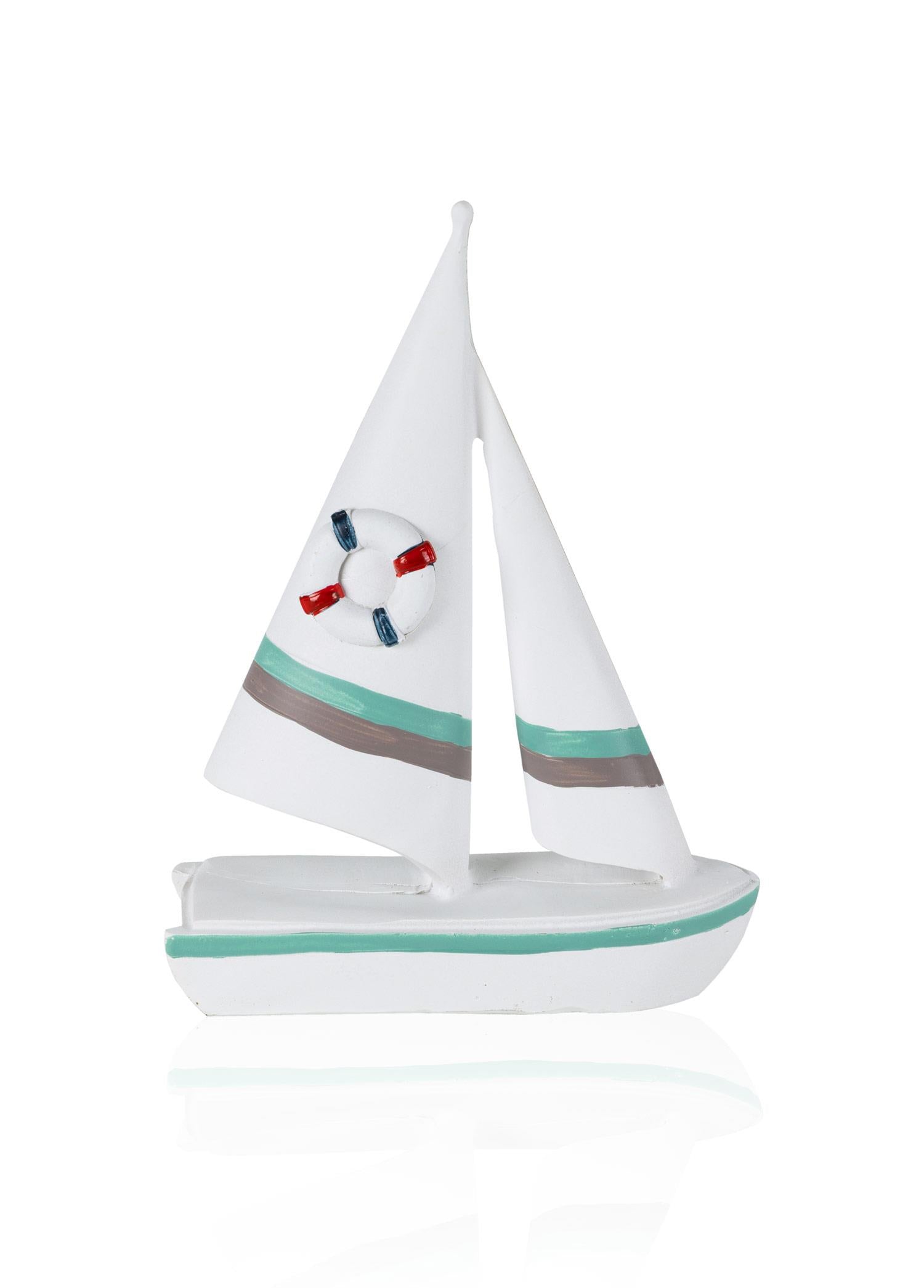 Marin Çift Yelkenli Kırmızı Mavi Can Simitli 24 Cm