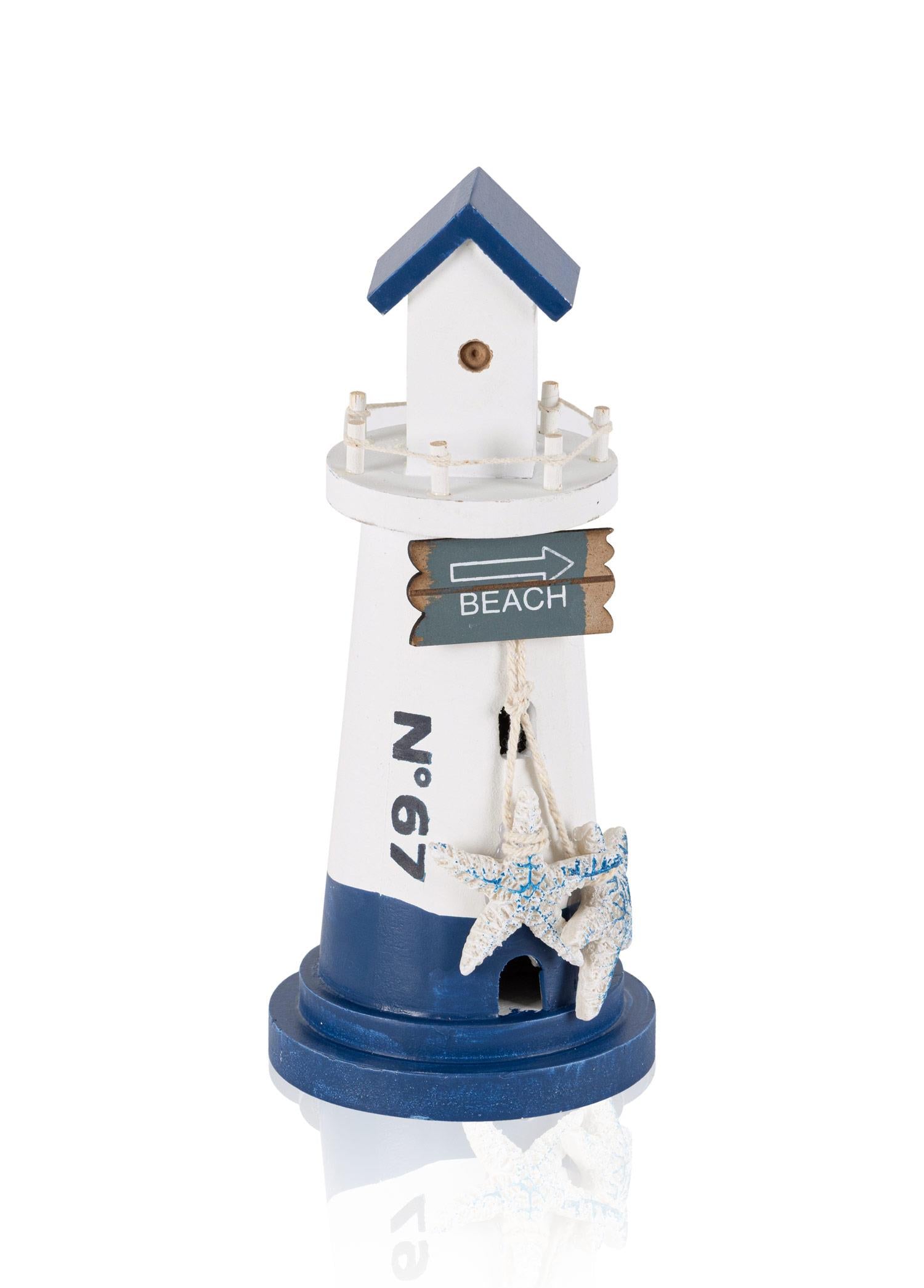 Marin Mavi Beyaz Deniz Feneri No 67 Obje 22 Cm