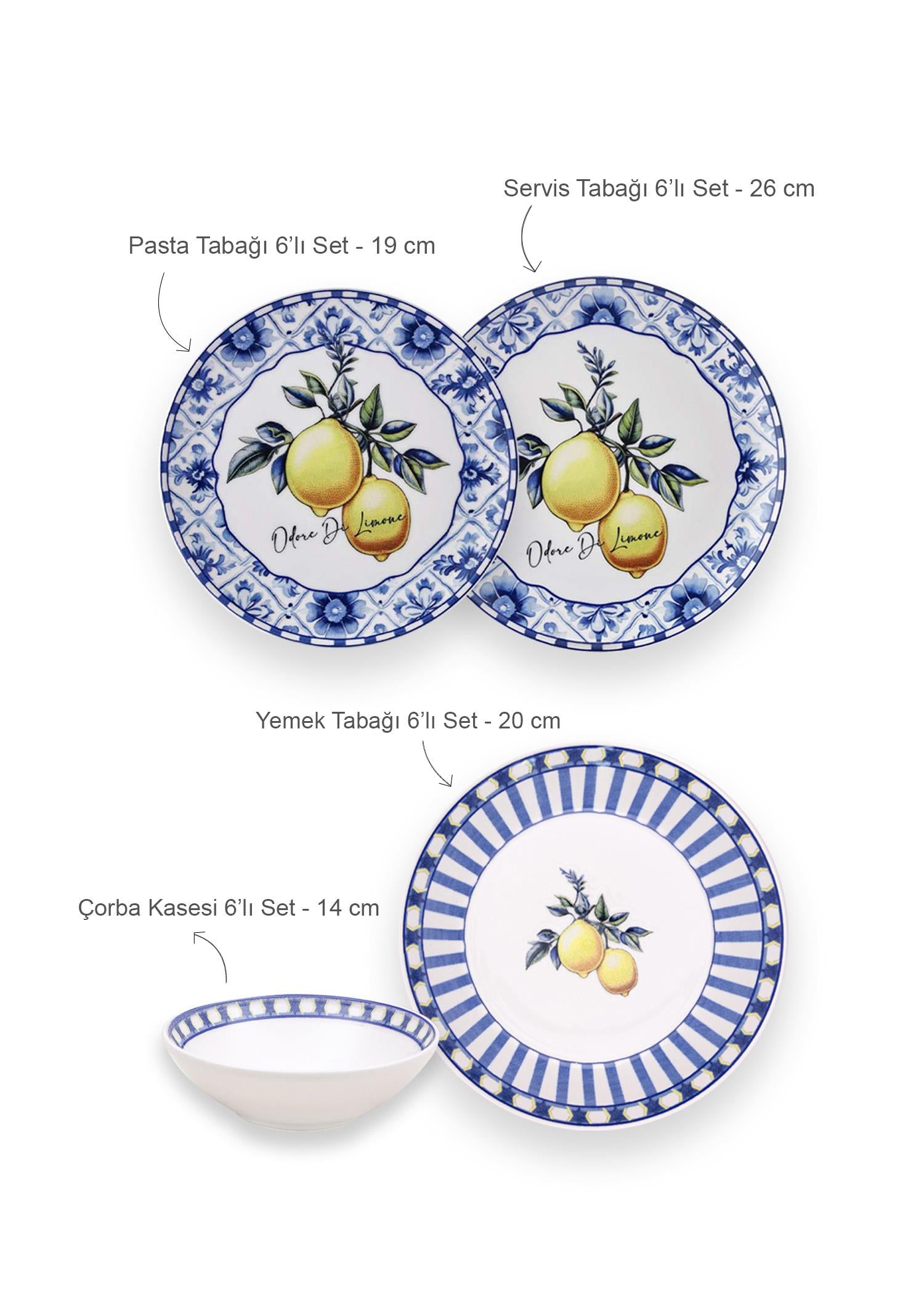 Odore Di Limone Yemek Takımı 6 Kişilik 24 Parça