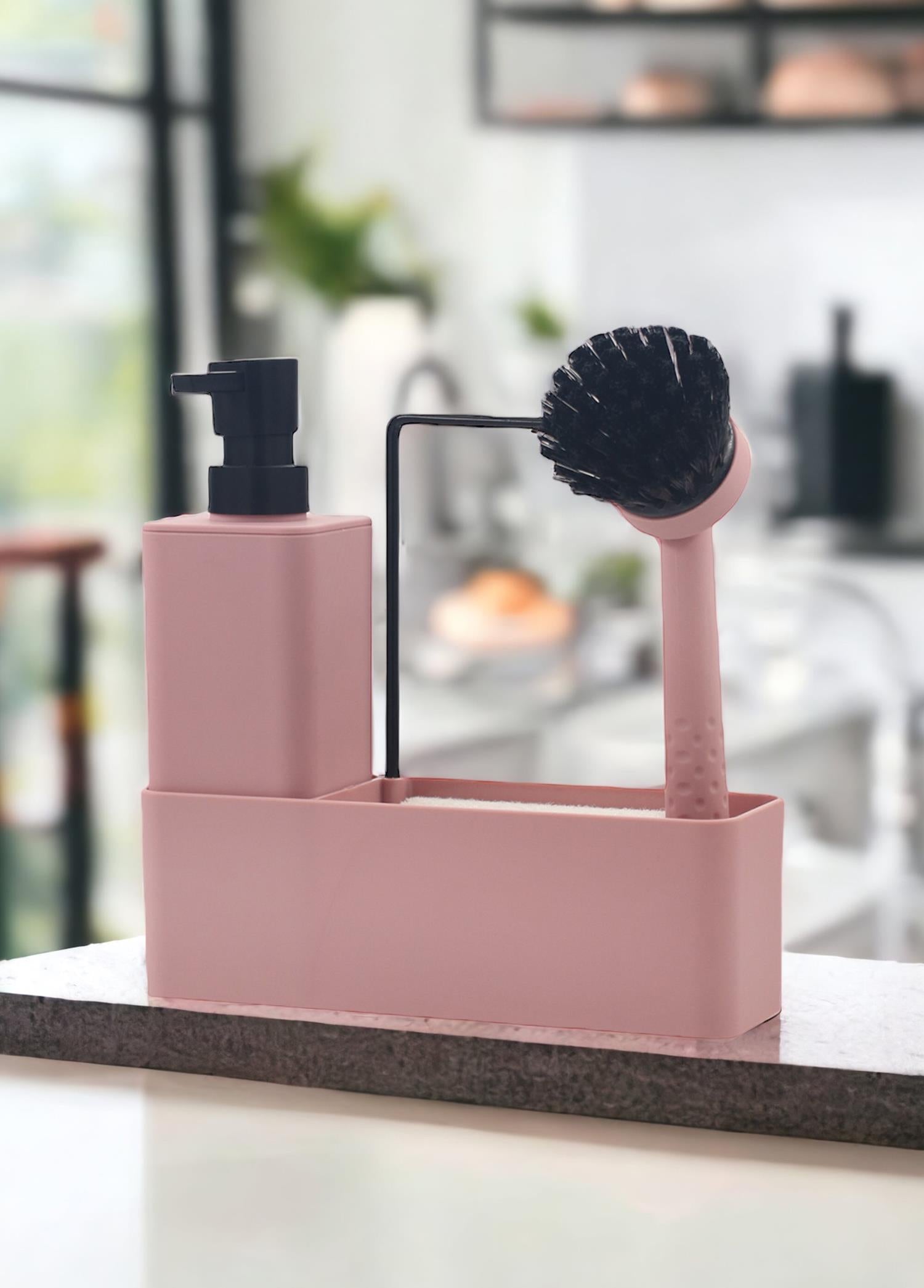 Plain Sıvı Sabunluk Seti Pembe