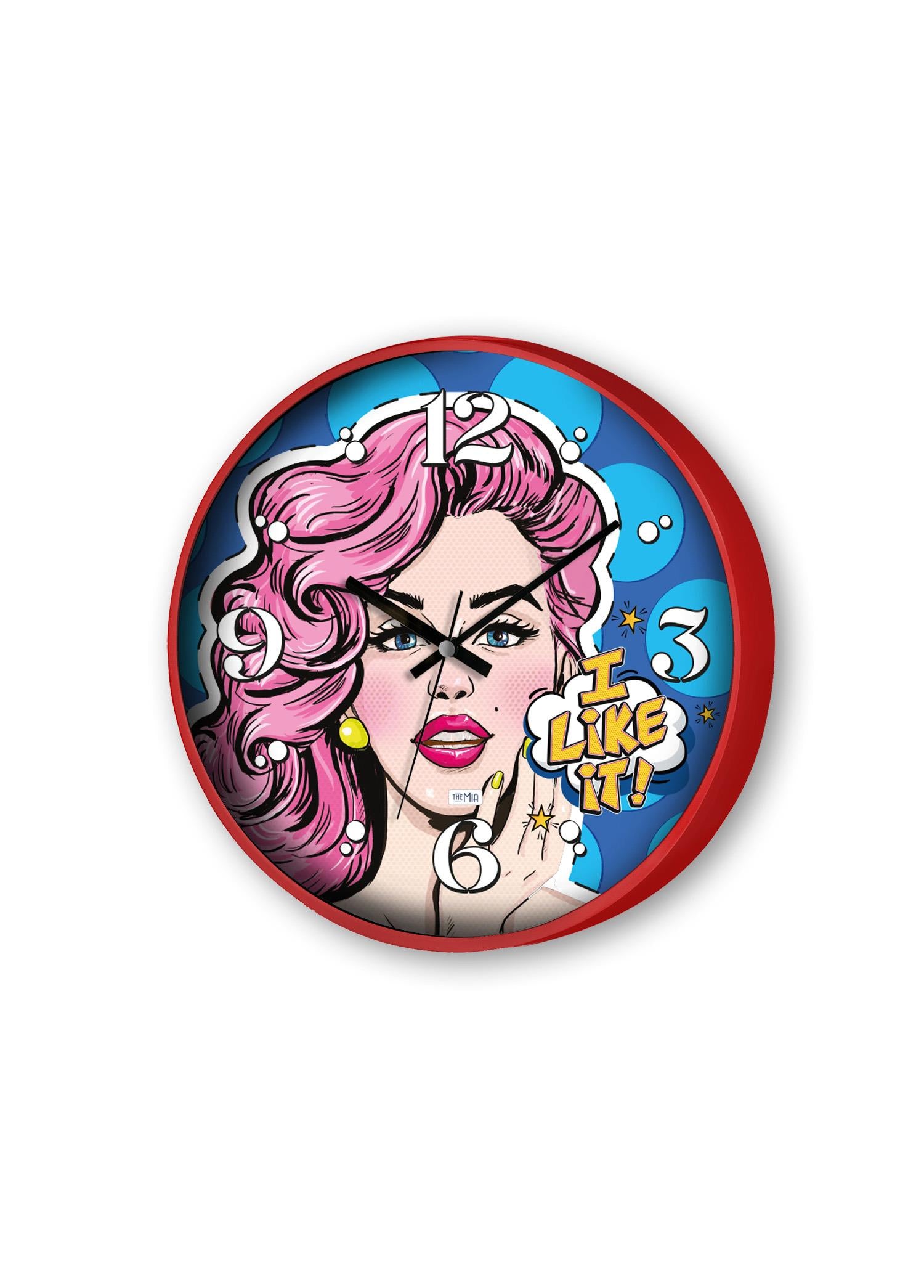 Popart Duvar Saati Mavi 30 Cm