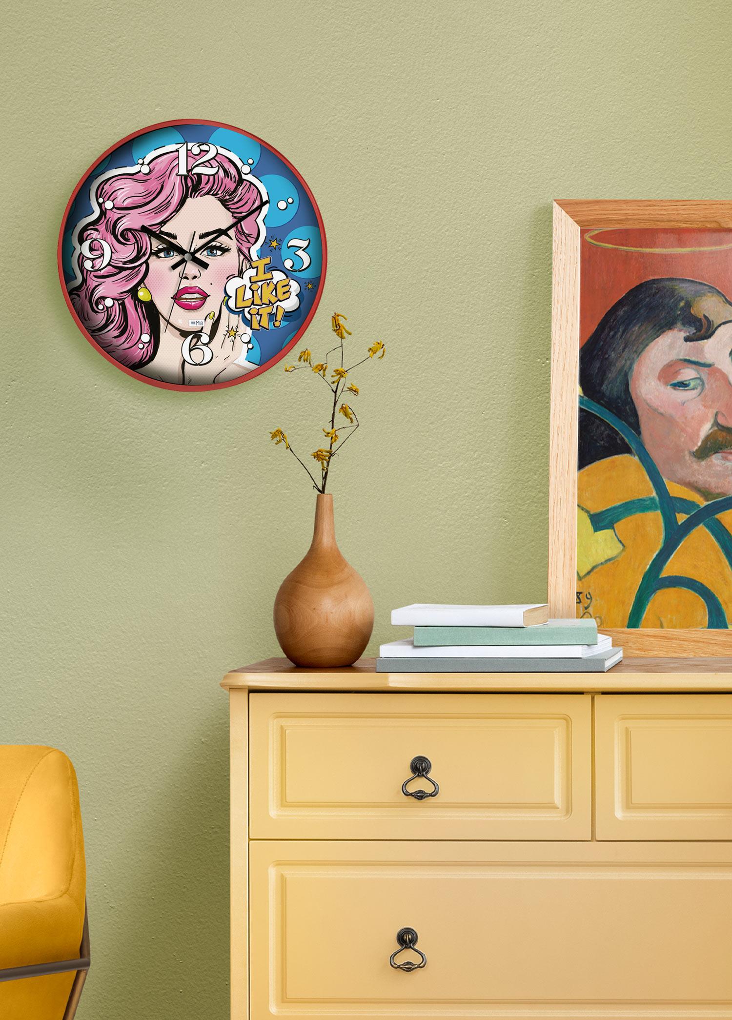 Popart Duvar Saati Mavi 30 Cm