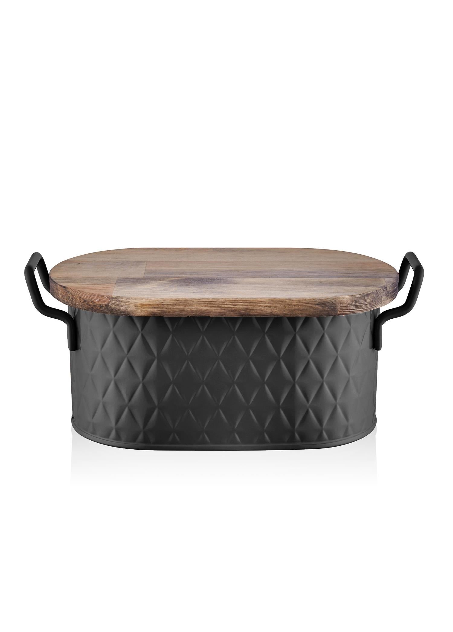 Prizma Ekmek Saklama Kabı Siyah 40X22X18 Cm