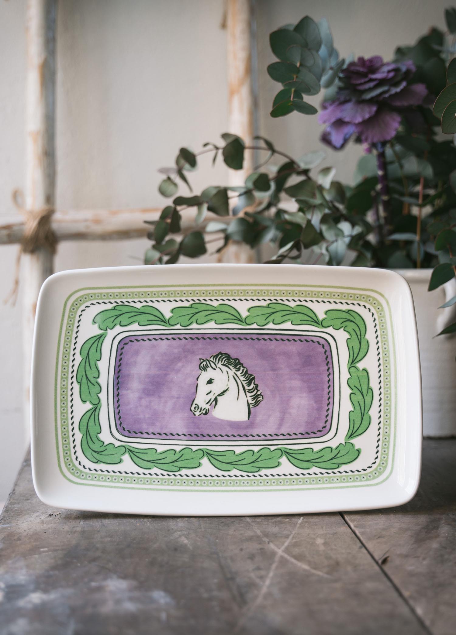 Provence Lavanta Dikdörtgen Servis Tabağı 31X20 Cm