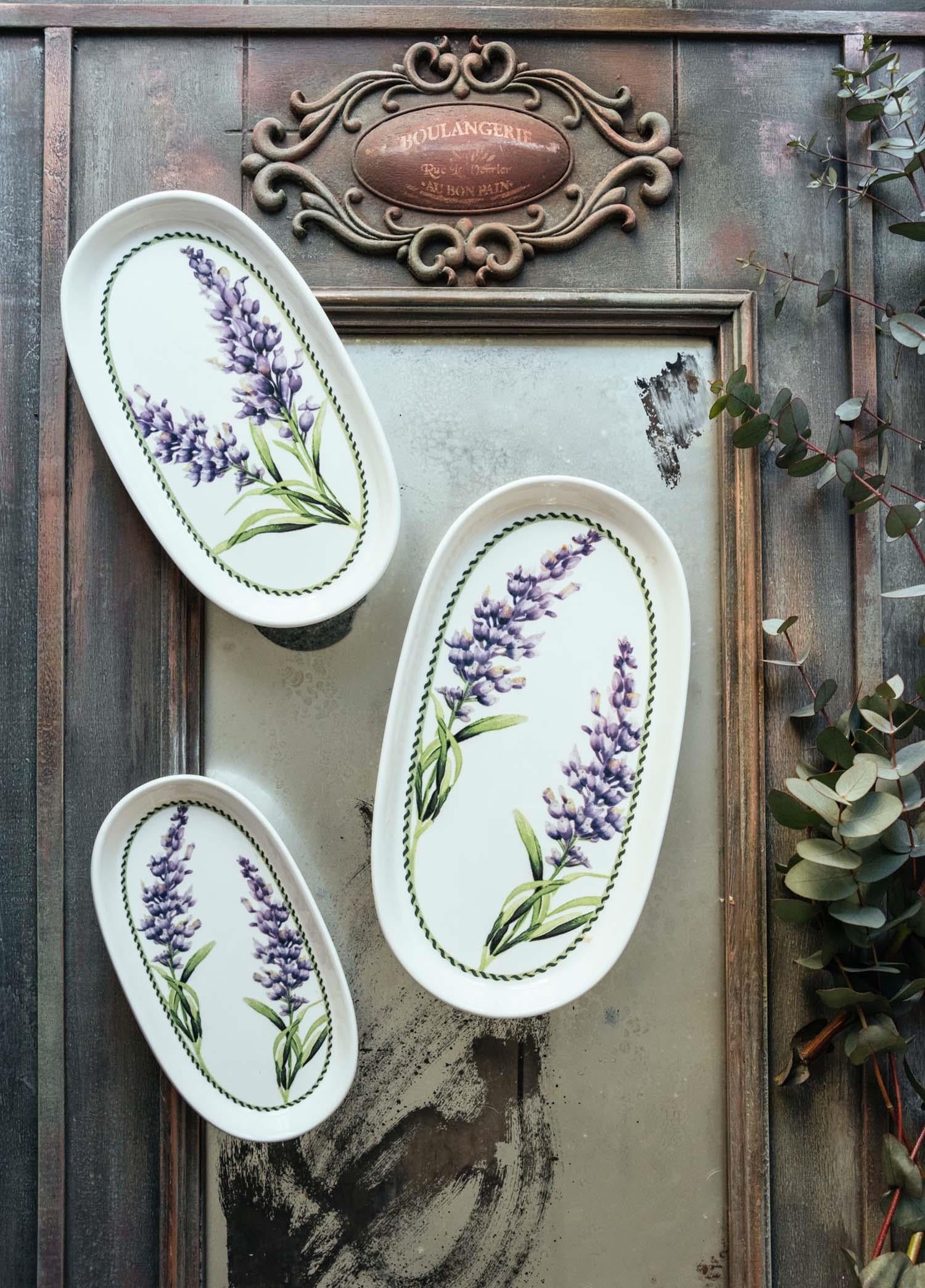 Provence Lavanta Oval Servis Tabağı 2Li 17 Cm