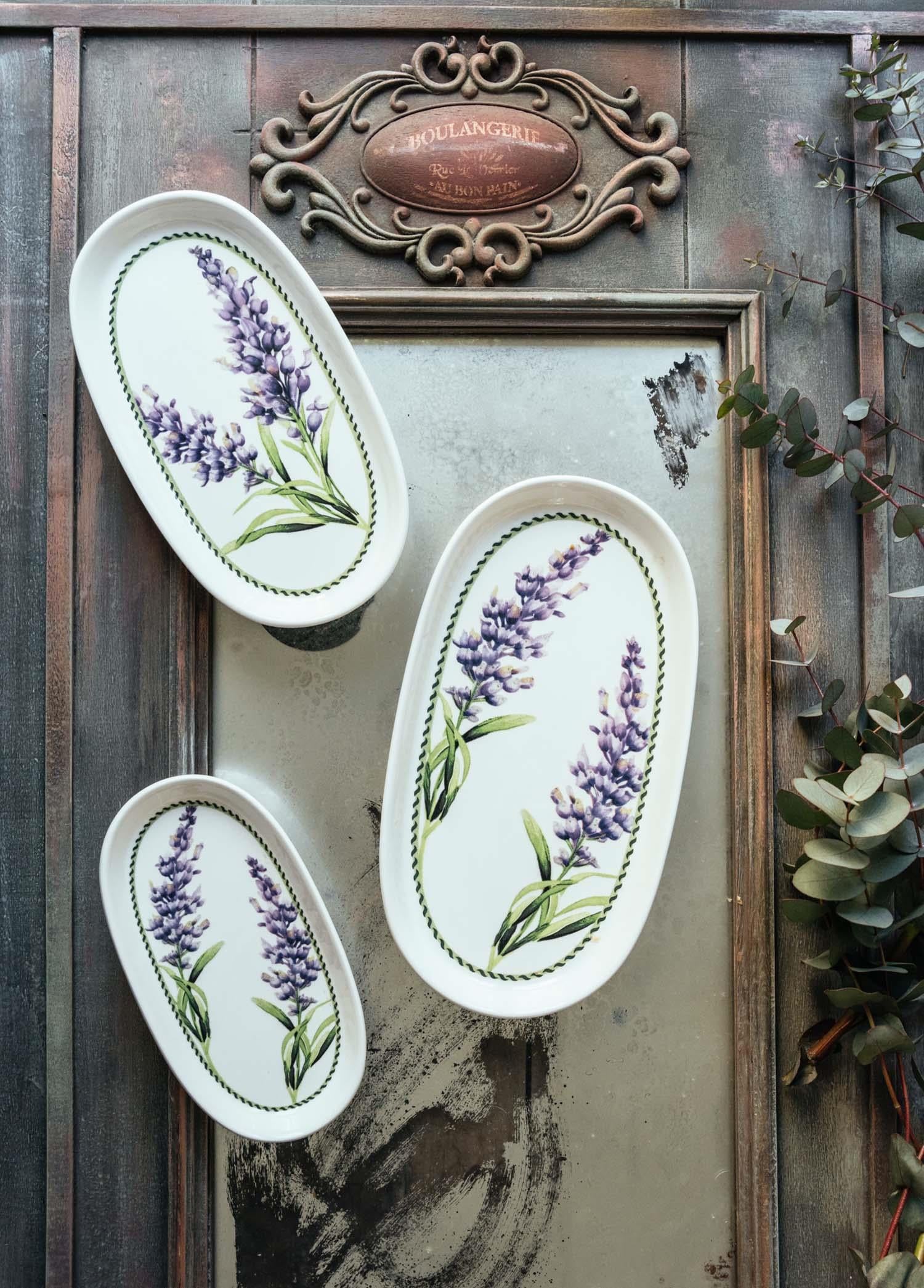 Provence Lavanta Oval Servis Tabağı 2Li 23 Cm