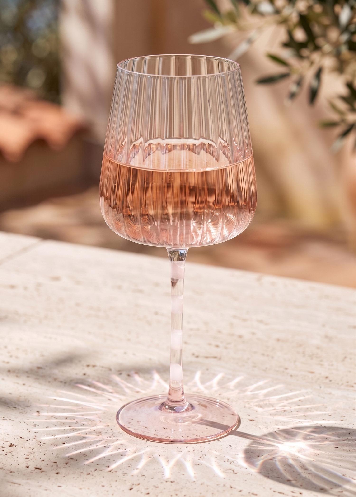 Şarap Kadehi Pembe Beyaz 600 Ml
