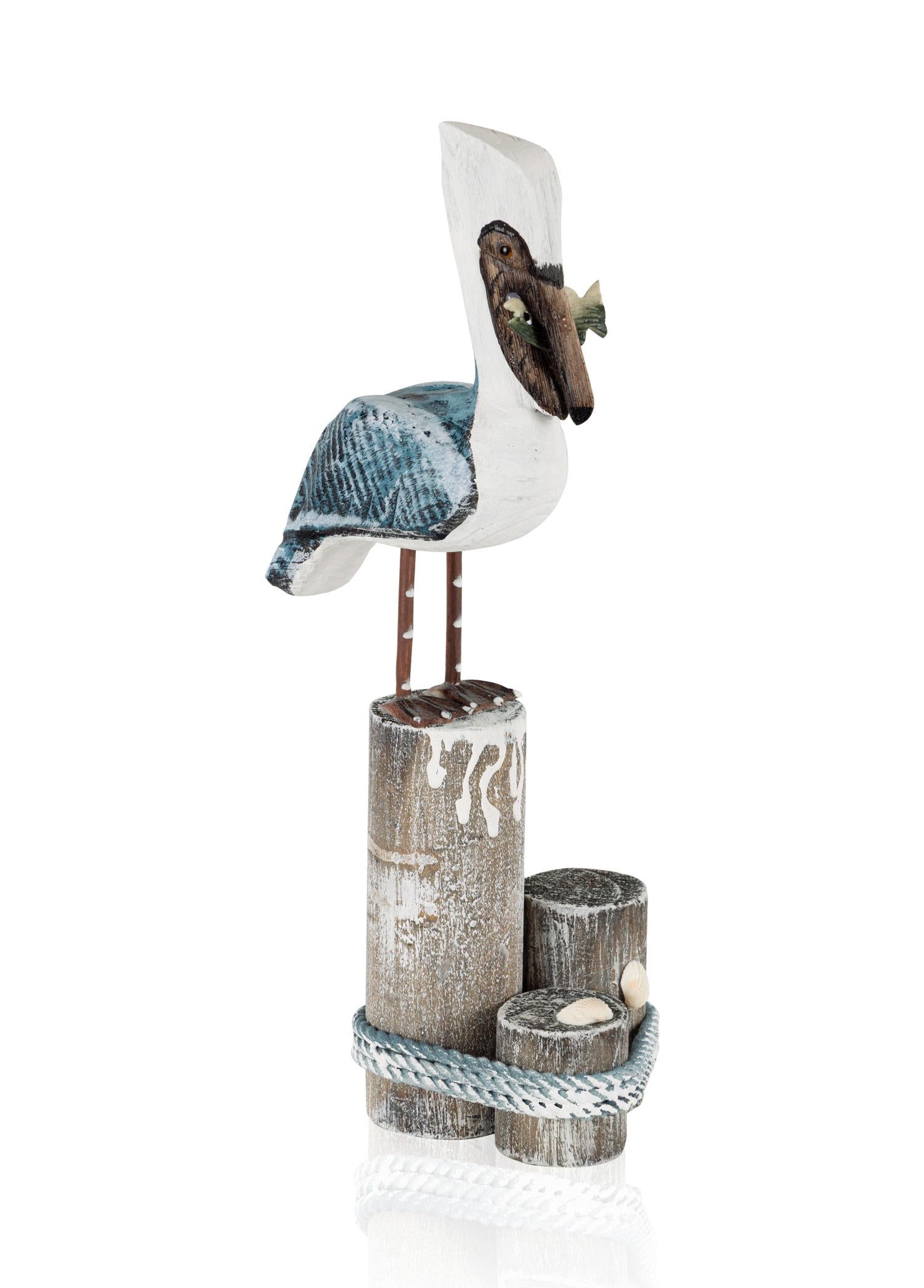 Retro Coastal Pelikan Figürlü Obje 38 Cm