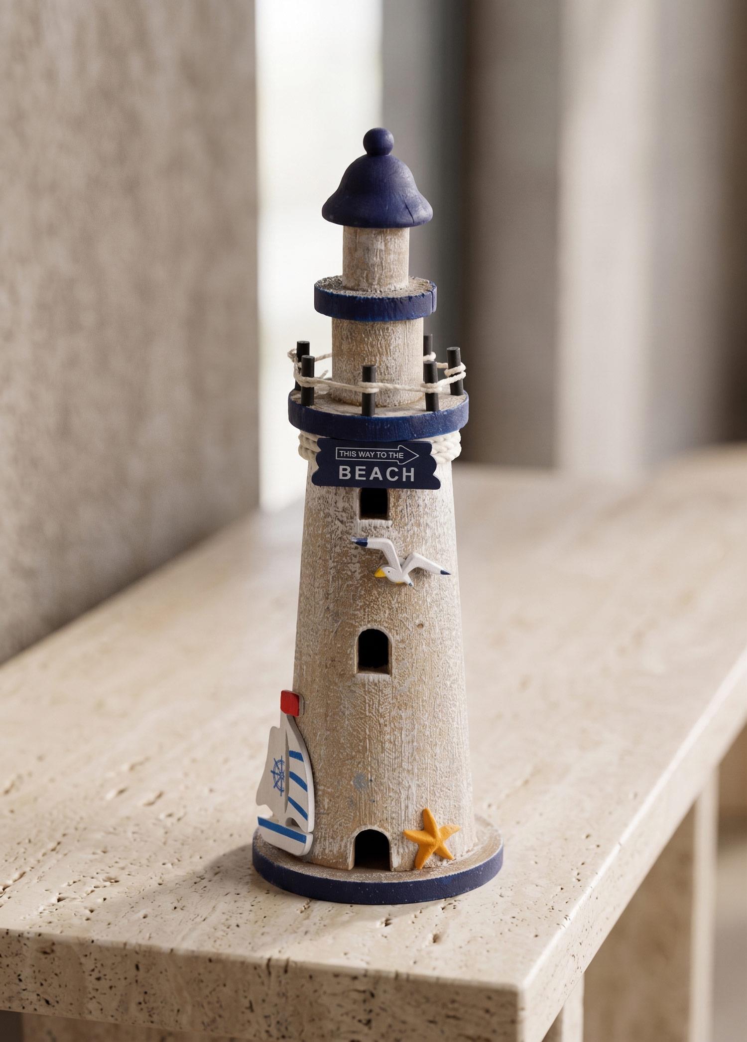 Retro Marin Deniz Feneri Obje 30 Cm