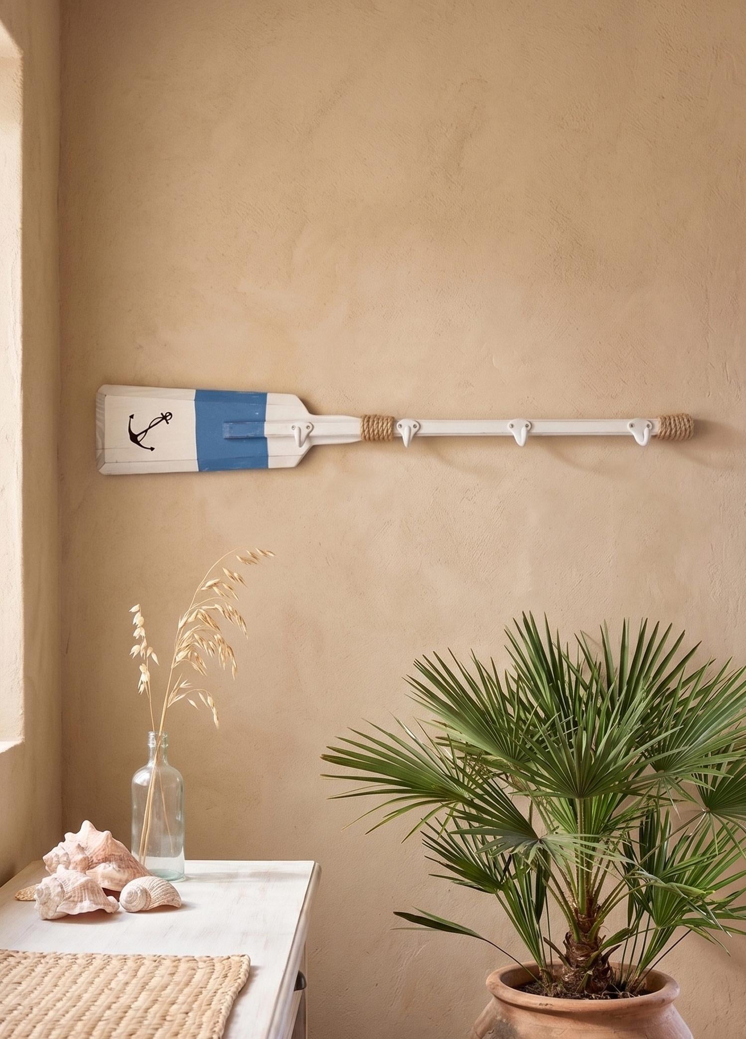Retro Marin Stil Ahşap Duvar Askısı Kürek 80 Cm