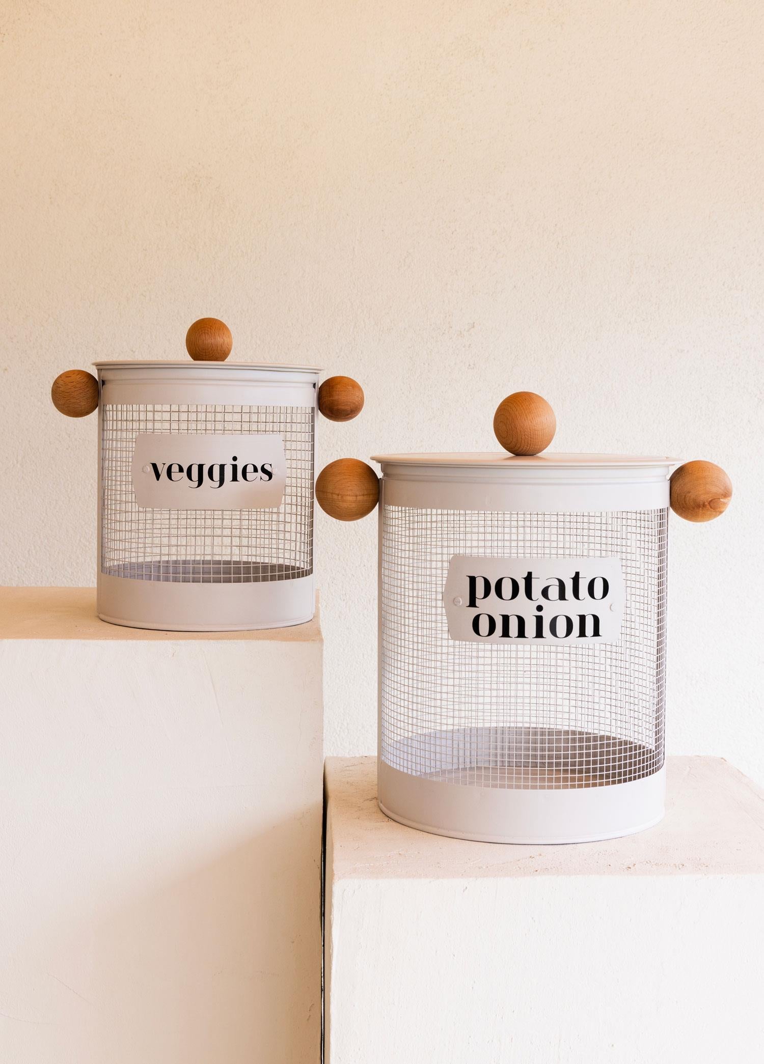 Stripe Patates Soğan Kabı Bej