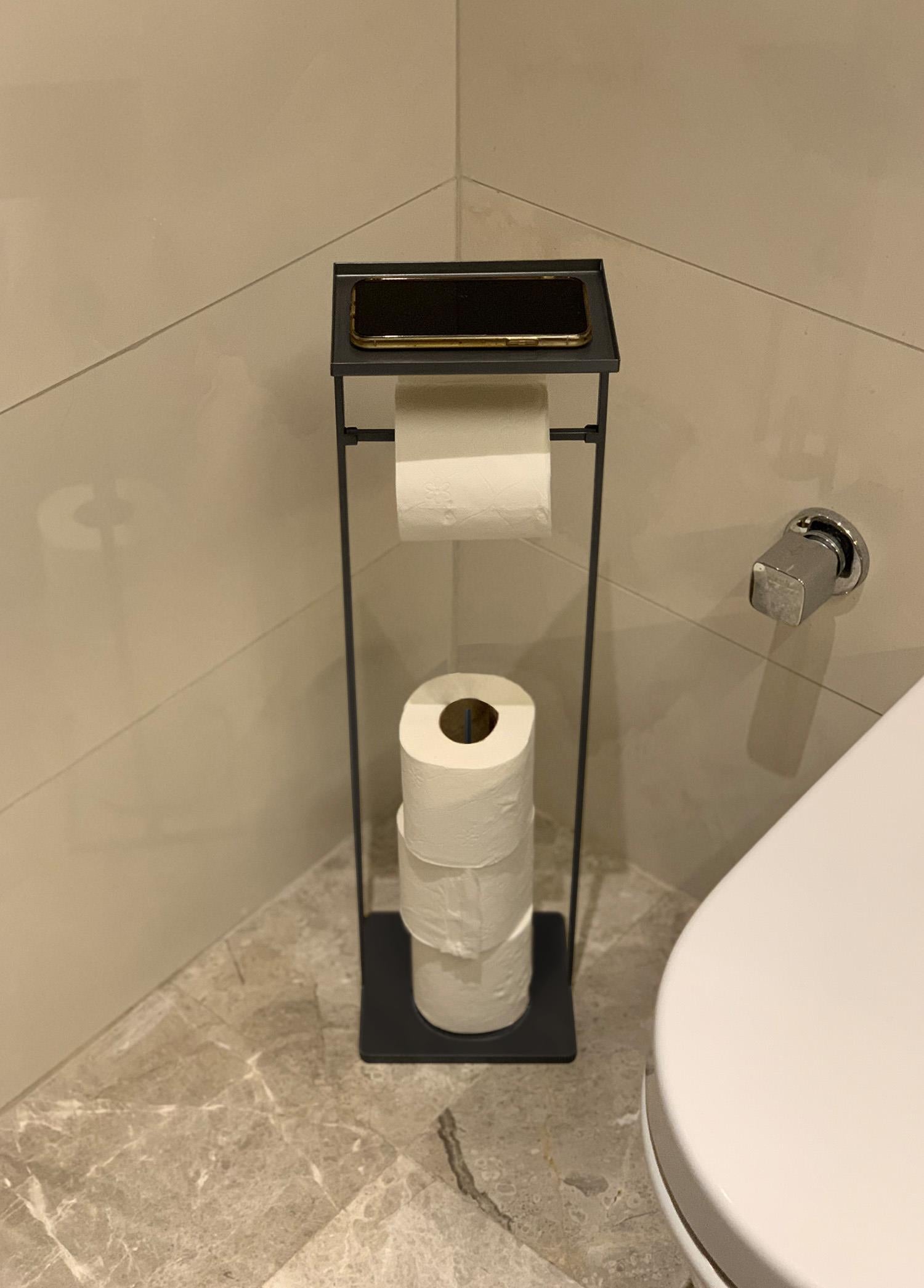 Tepsili Tuvalet Kağıdı Stand Siyah 54X15X12 Cm