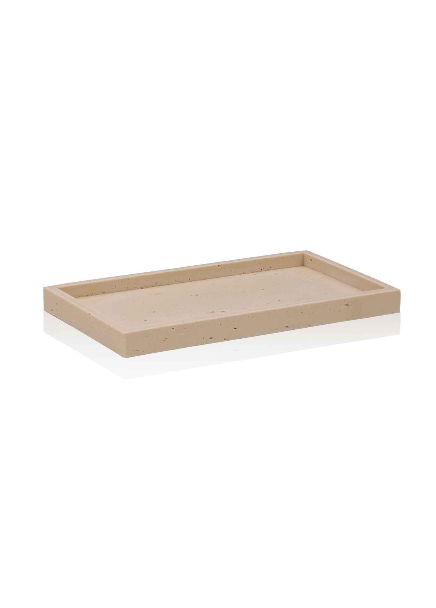 Travertine Banyo Tepsisi Bej 28X16X3 Cm