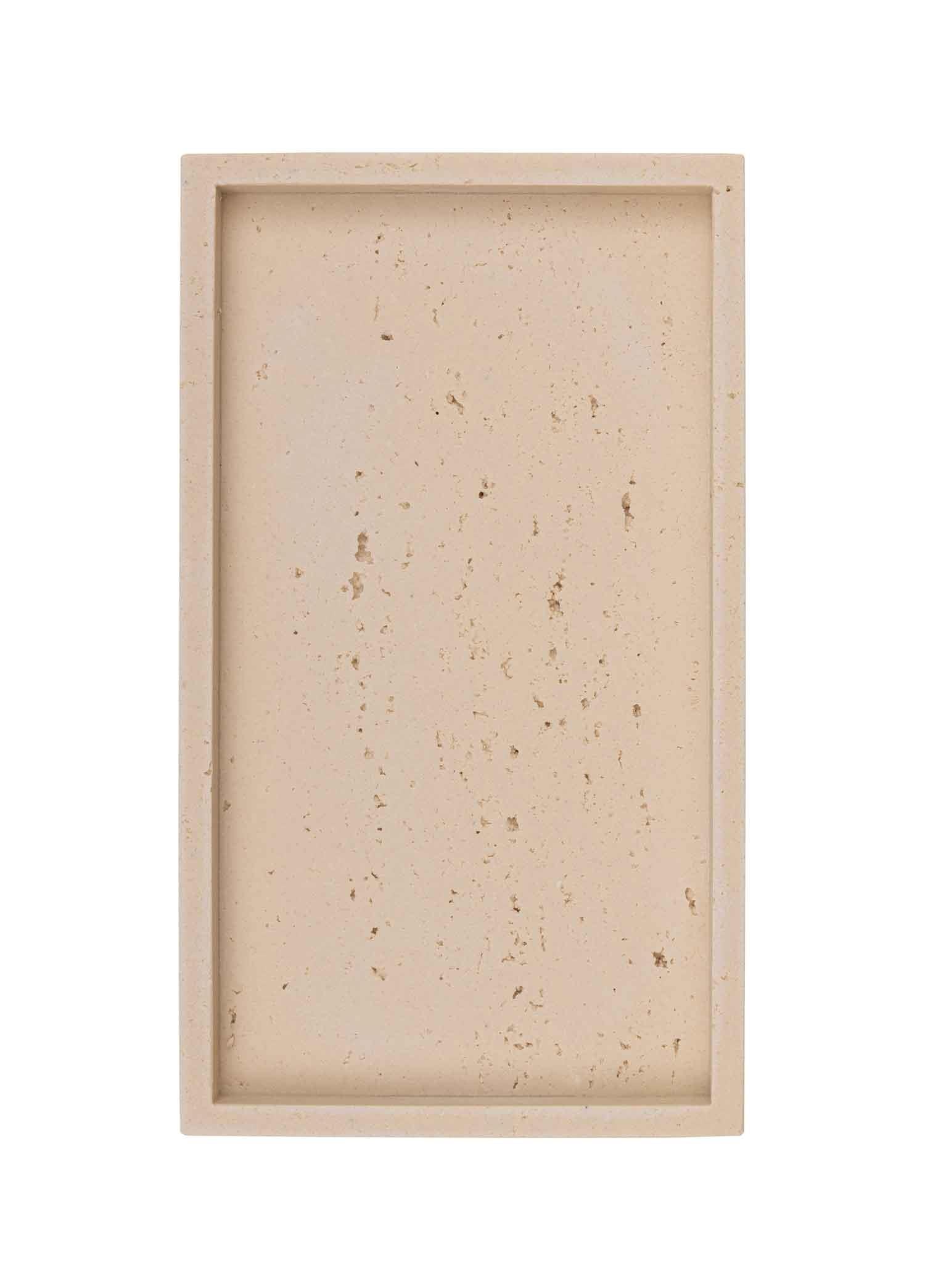 Travertine Banyo Tepsisi Bej 28X16X3 Cm