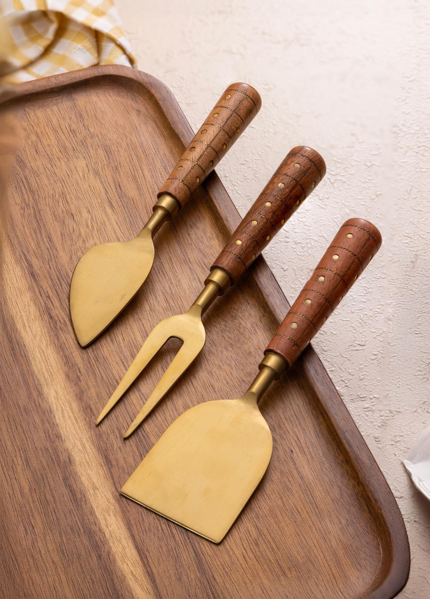 Wood Peynir Servis Takımı 3 Parça