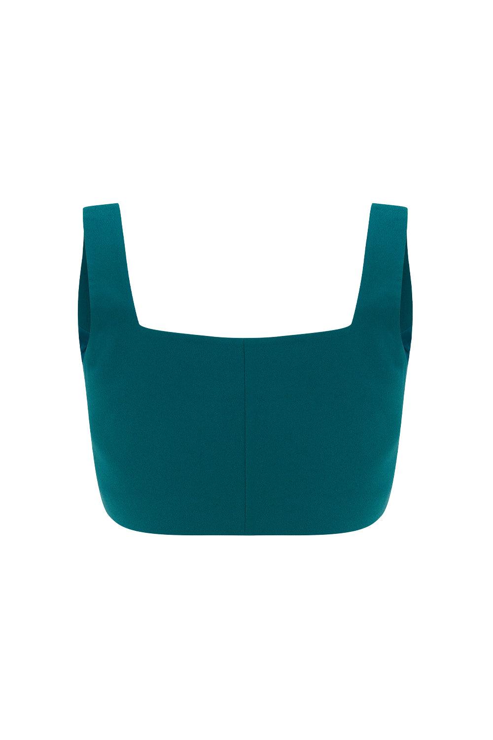 The Molc-Audrey Crop Top Petrol Mavisi-Bluz-2-Milagron.com