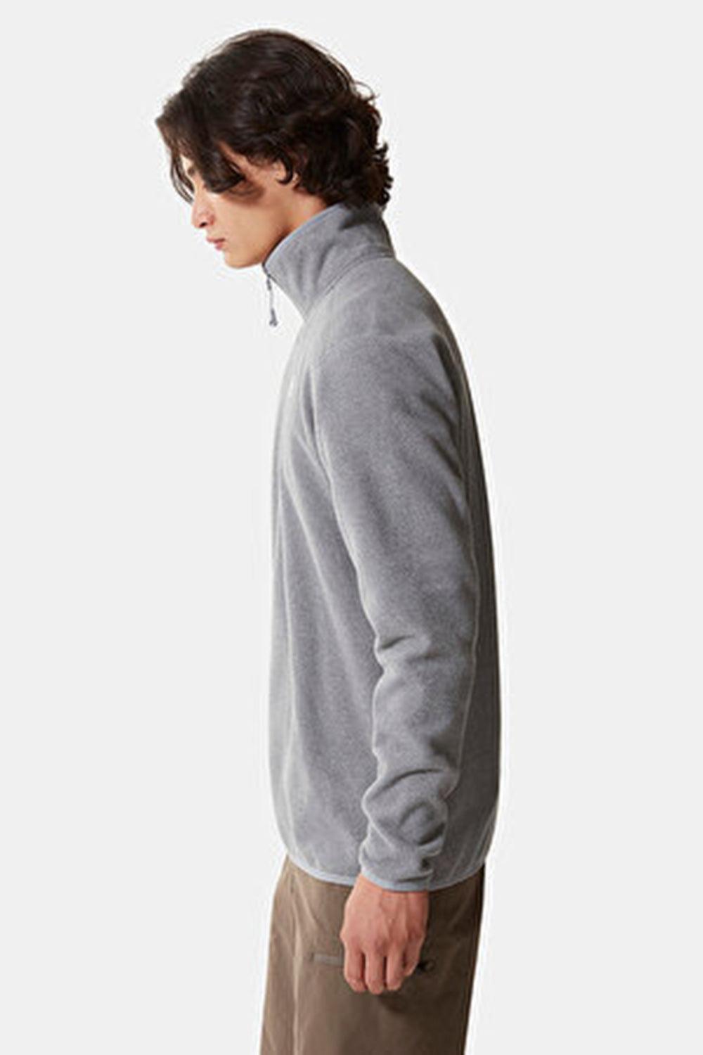The North Face-Men 100 Glacier 1/4 Zip Grey Heather-Sweatshirts & Hoodies-4-Milagron.com