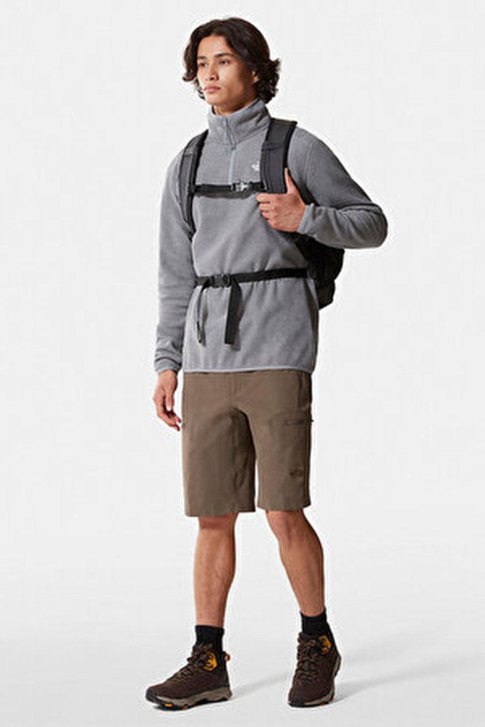 The North Face-Men 100 Glacier 1/4 Zip Grey Heather-Sweatshirts & Hoodies-5-Milagron.com