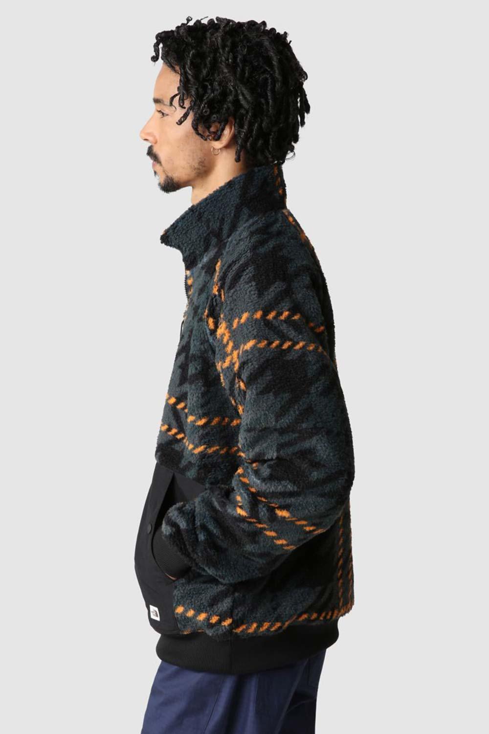 The North Face-Men Printed Ridge Fleece Quarter Zip-Sweatshirts & Hoodies-3-Milagron.com