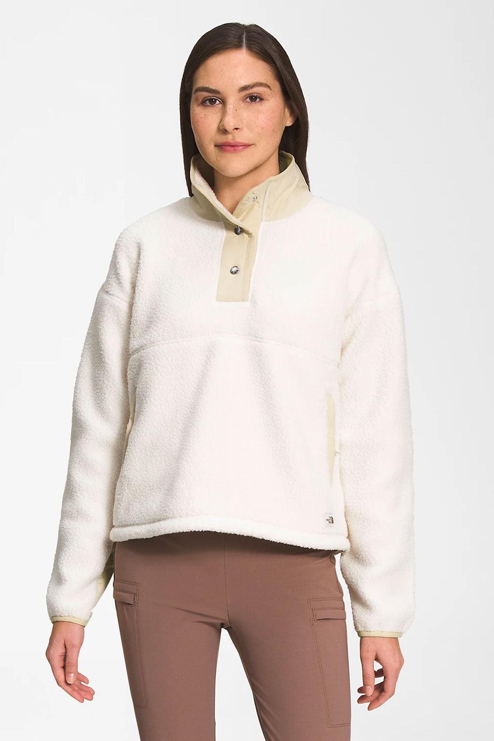 The North Face-Women Cragmont Fleece 1/4 Snap Gardenia White-Sweatshirts & Hoodies-1-Milagron.com
