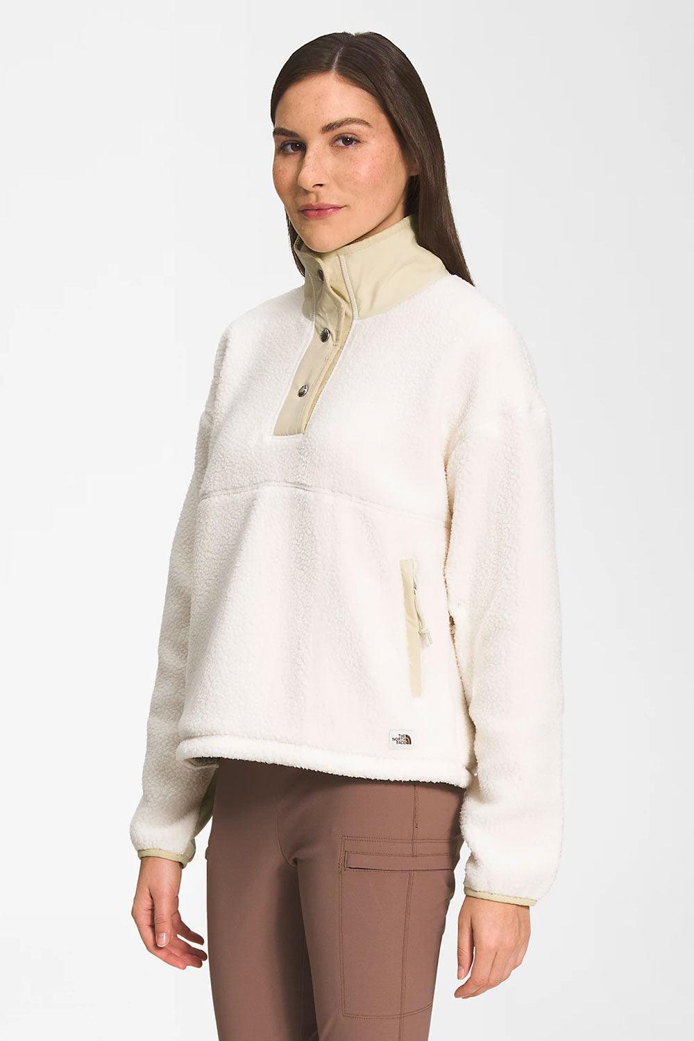 The North Face-Women Cragmont Fleece 1/4 Snap Gardenia White-Sweatshirts & Hoodies-3-Milagron.com