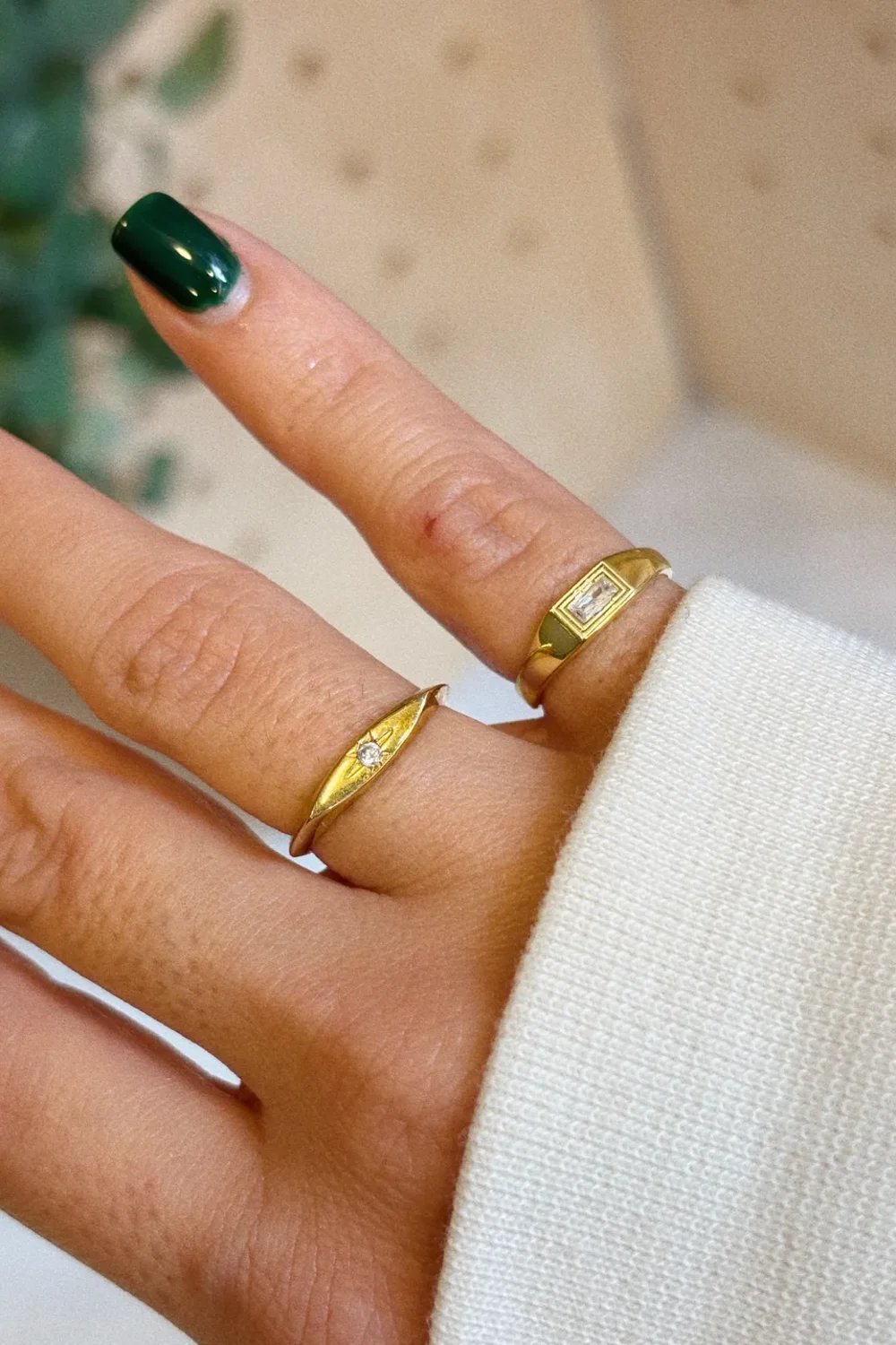 The Pheia-Beyaz Taşlı Minimal Serçe Parmak Yüzüğü | 925 Ayar Gümüş-Yüzük-2-Milagron.com