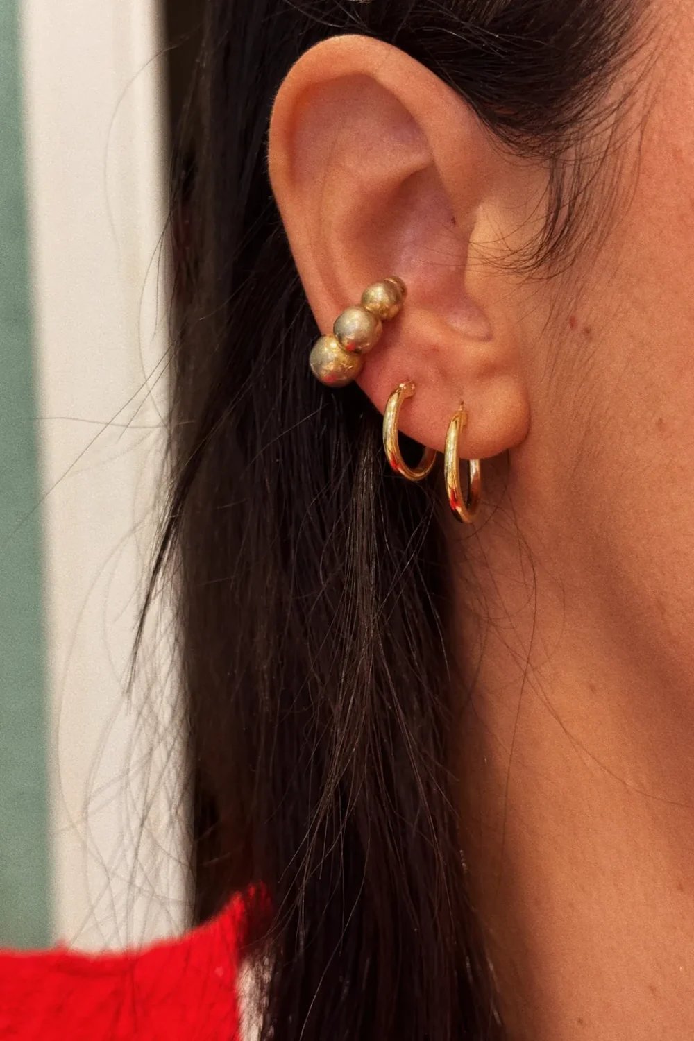 The Pheia-Minimal Halka Küpe - 14 Mm | 925 Ayar Gümüş-Küpe-1-Milagron.com